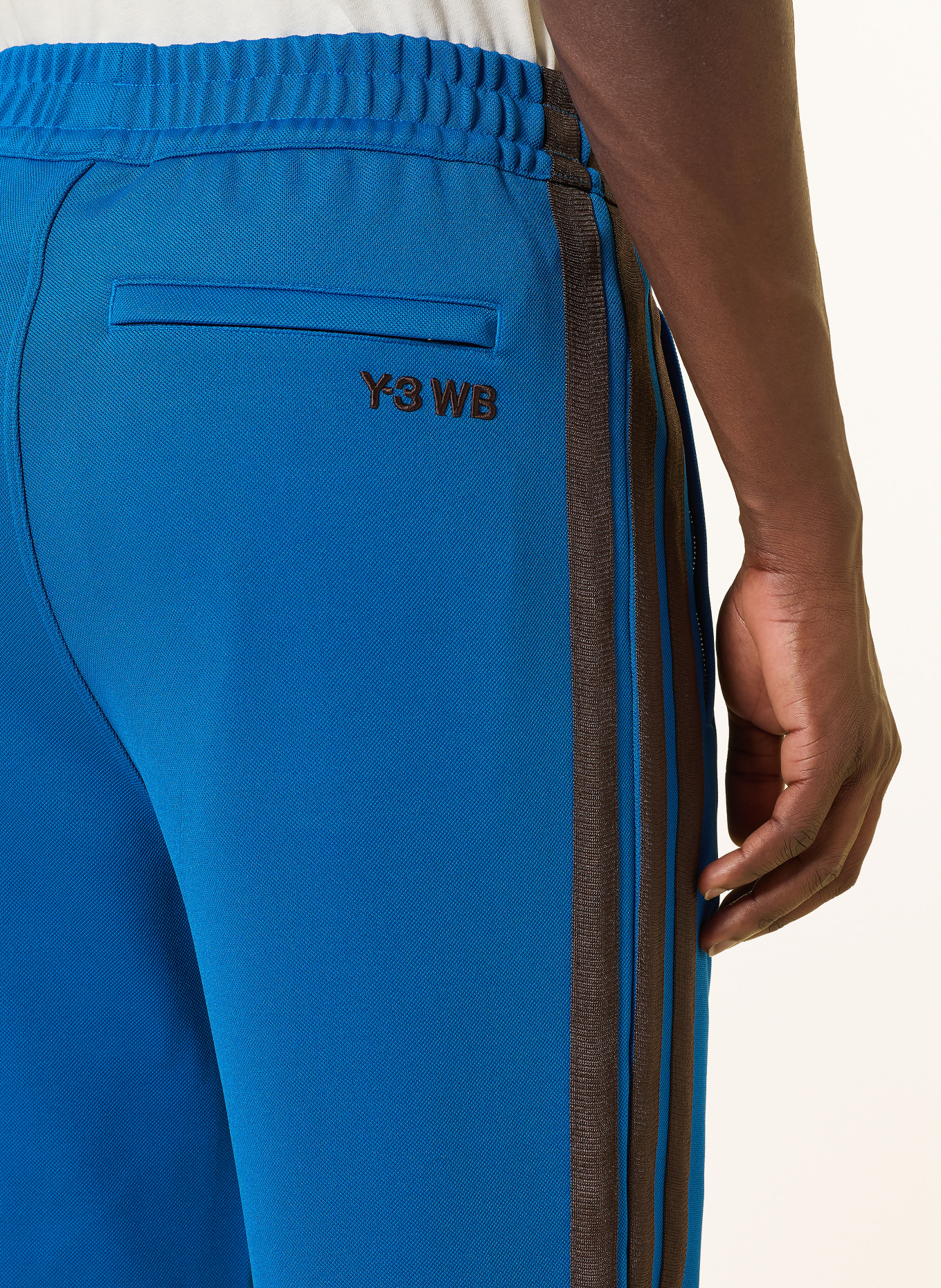 Y-3 Sweatpants WB Y3 mit Galonstreifen: BLAU / DUNKELBRAUN