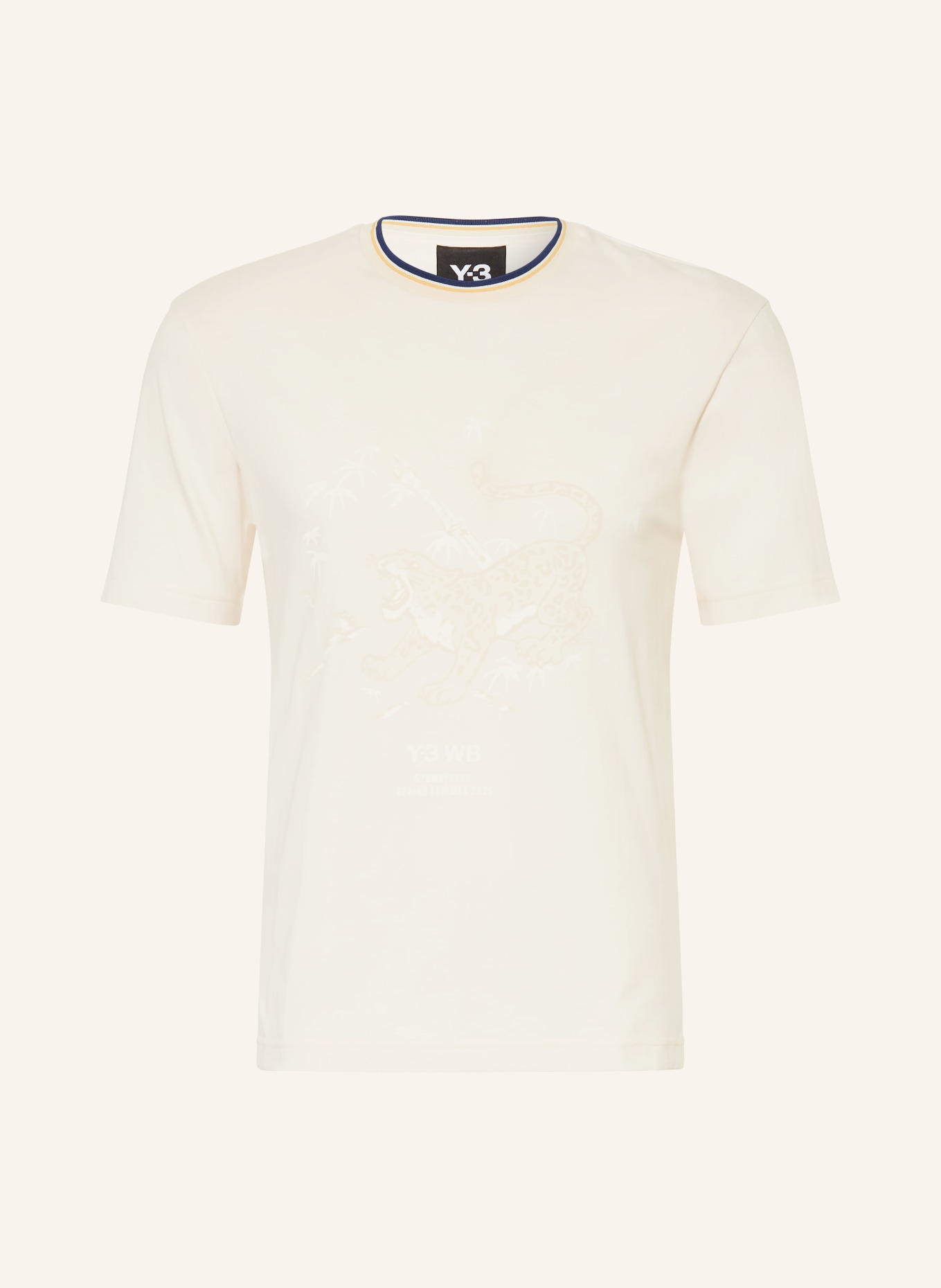 Y-3 T-Shirt WB Y3 GRAPHIC: ECRU / GELB / DUNKELBLAU