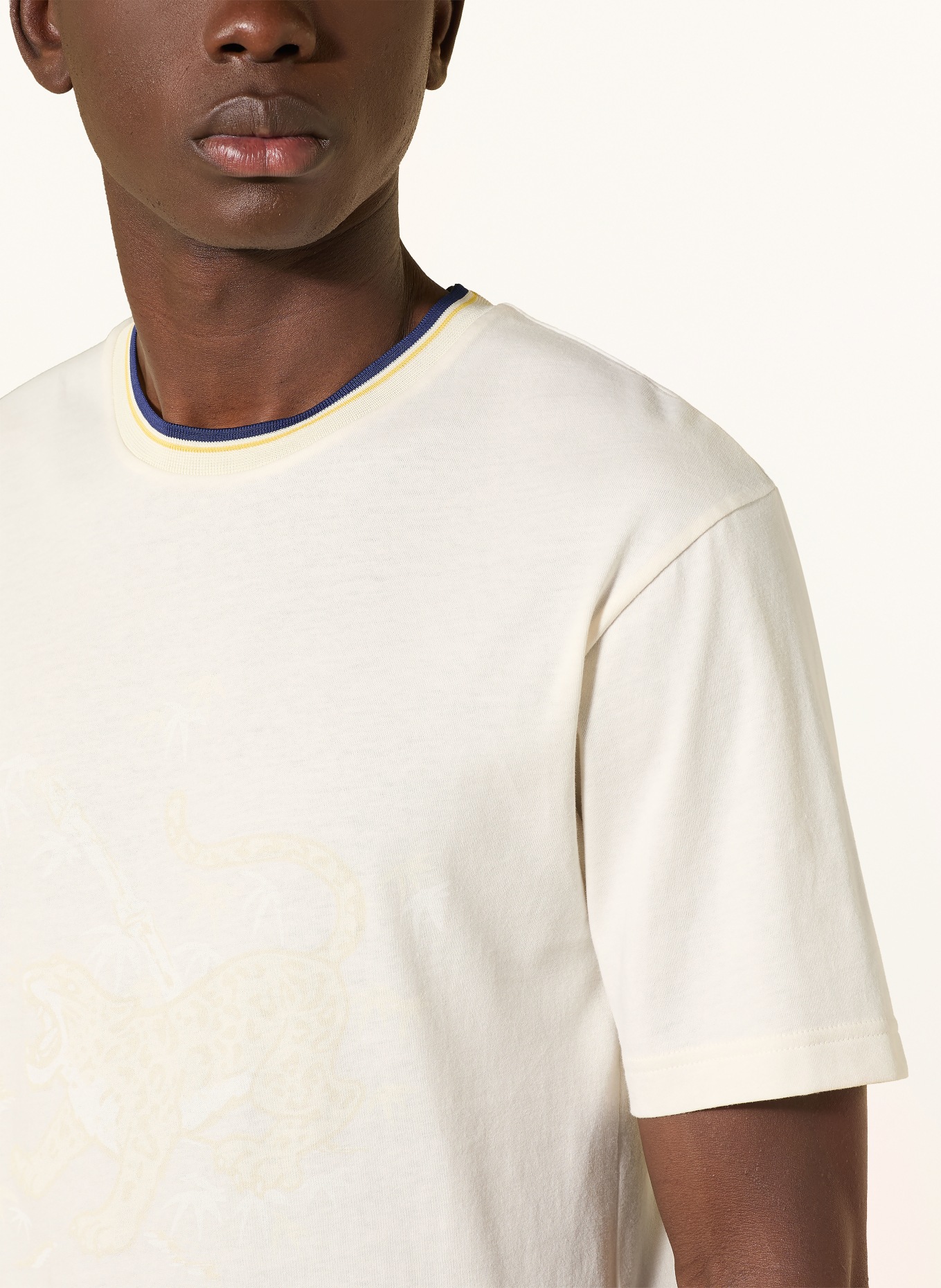 Y-3 T-Shirt WB Y3 GRAPHIC: ECRU / GELB / DUNKELBLAU