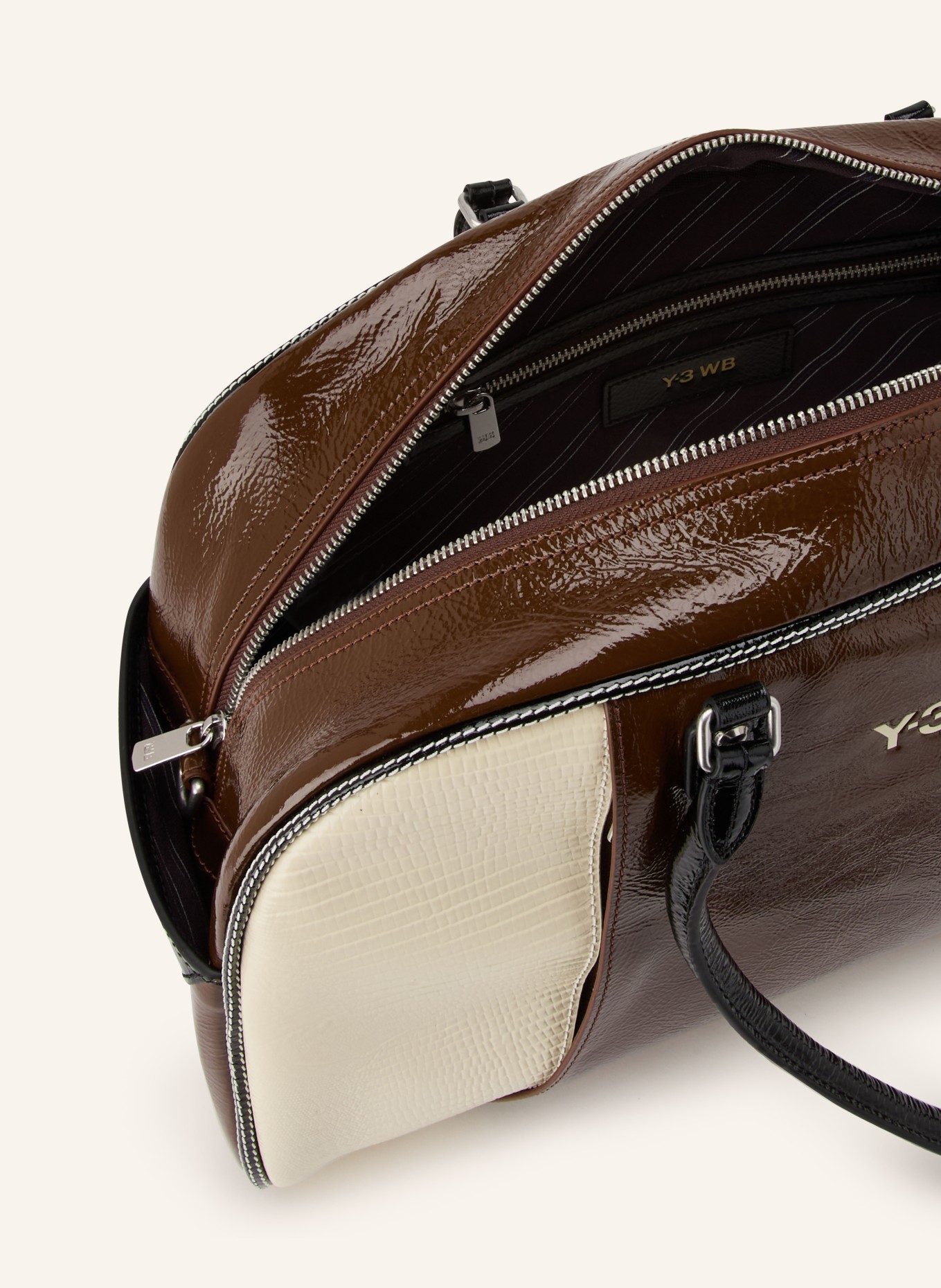 Y-3 Sporttasche WB BAG: DUNKELBRAUN / CREME