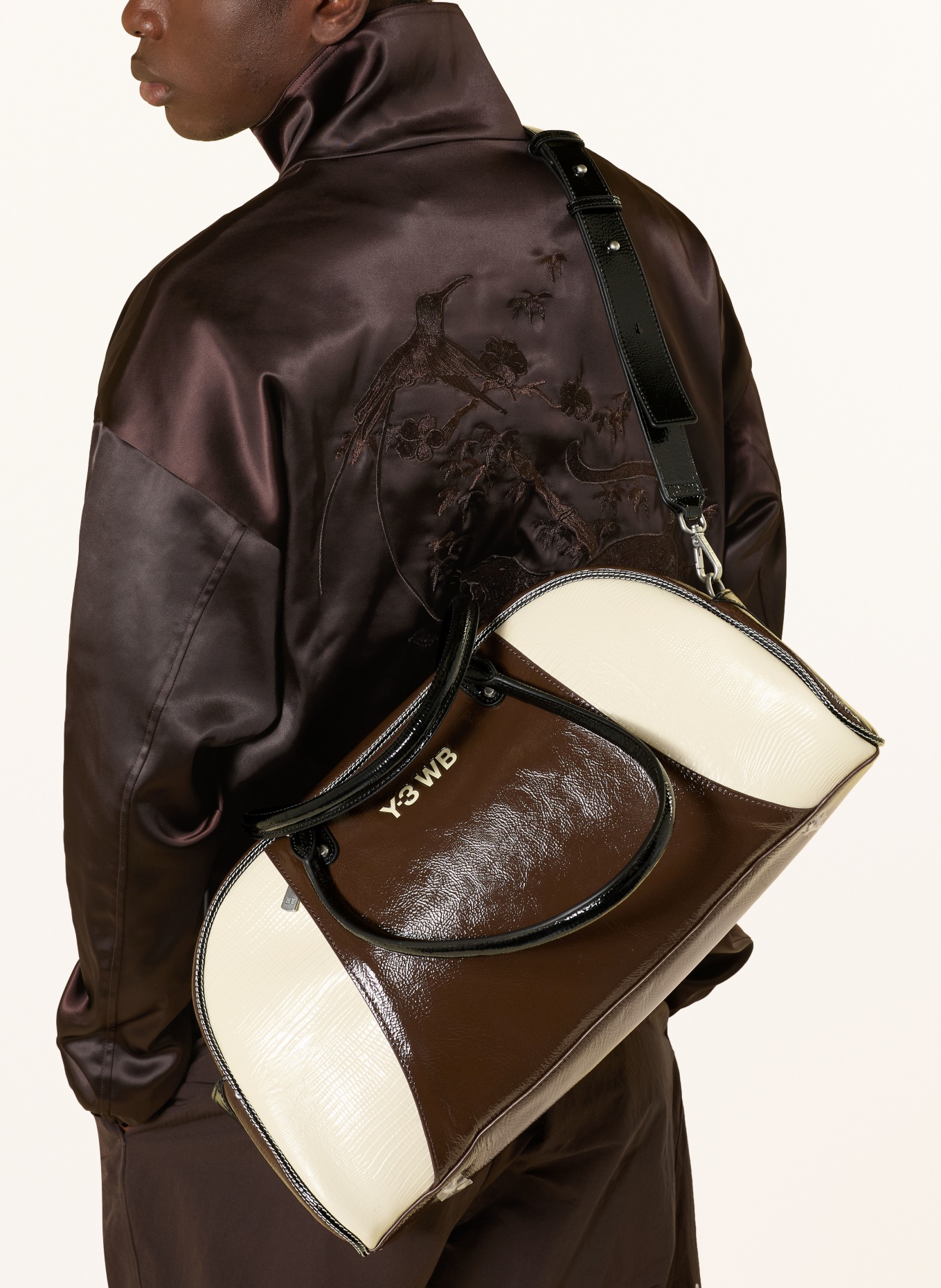 Y-3 Sporttasche WB BAG: DUNKELBRAUN / CREME