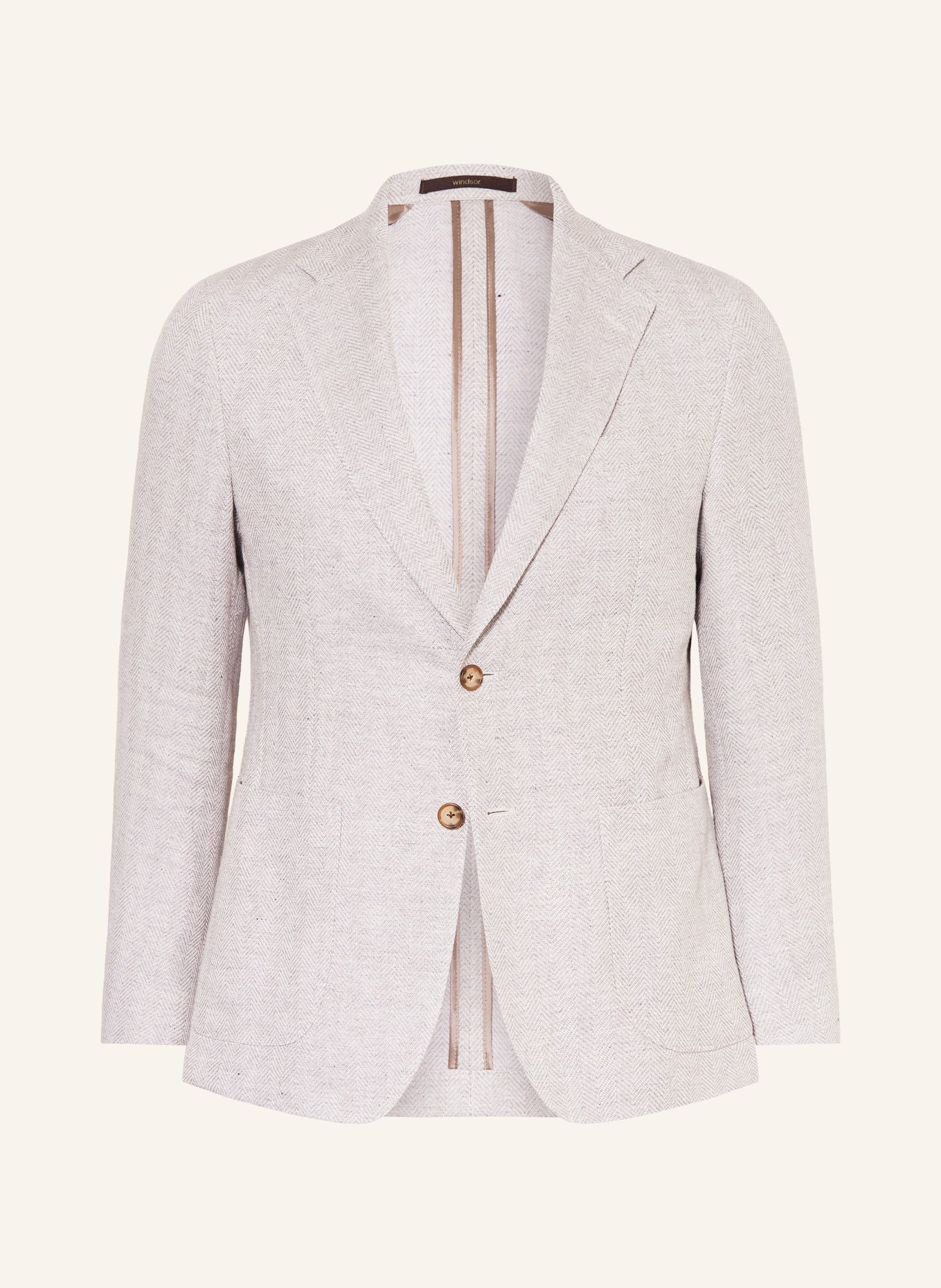 windsor. Veste GIORNO coupe ajustée en lin: GRIS / BLANC