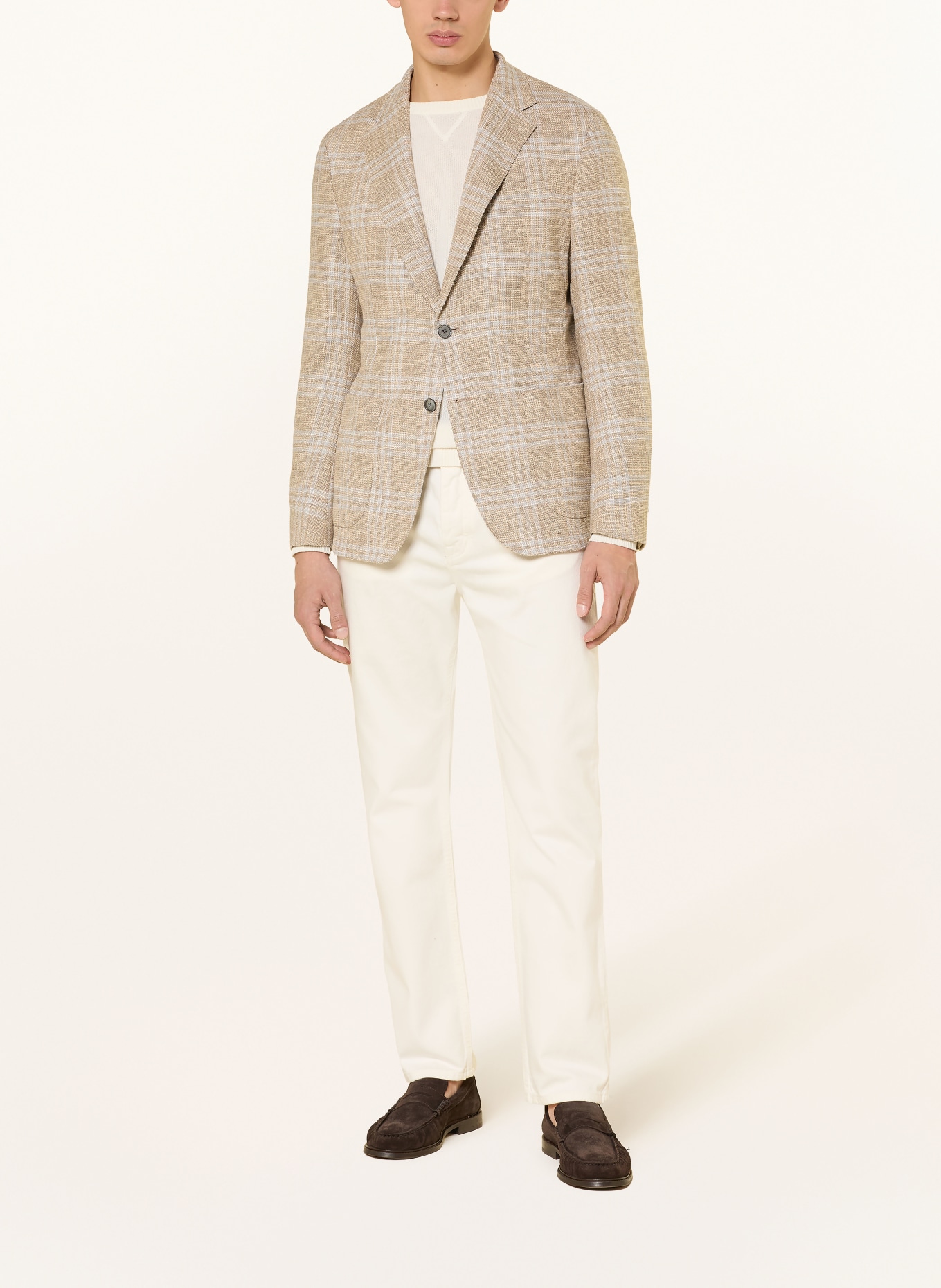 windsor. Sakko GIORNO Shaped Fit: BEIGE / HELLBLAU / WEISS