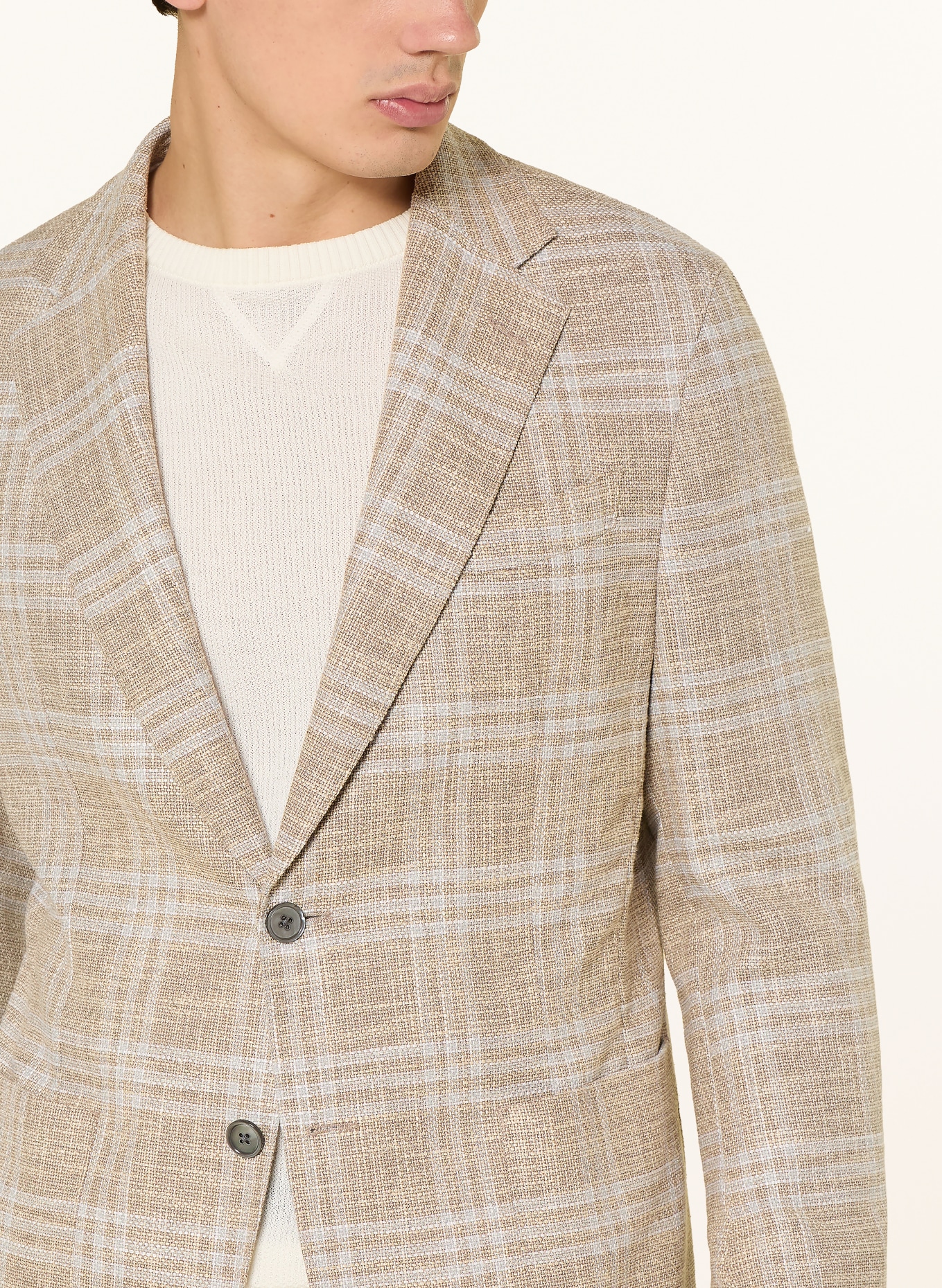 windsor. Sakko GIORNO Shaped Fit: BEIGE / HELLBLAU / WEISS