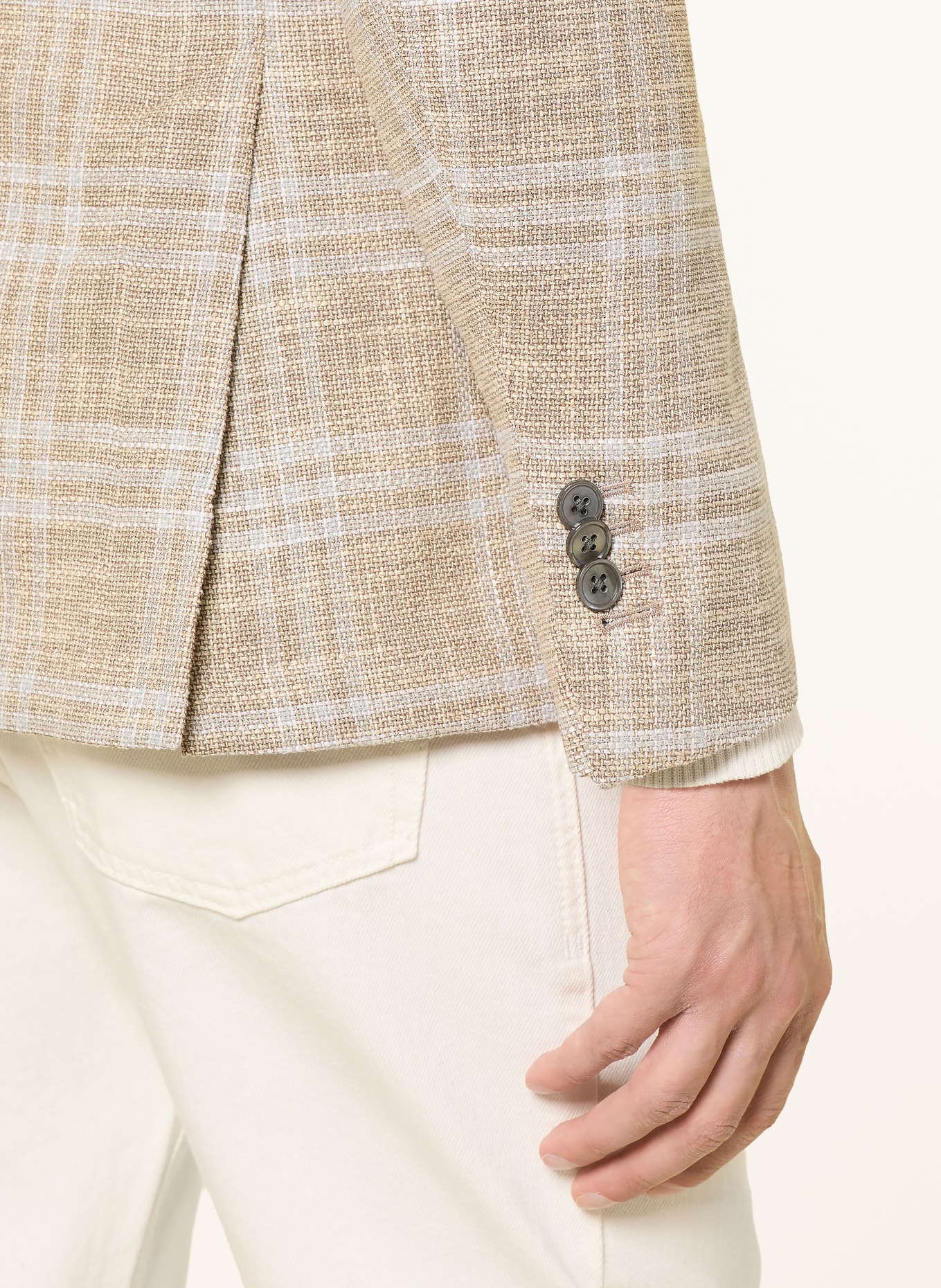 windsor. Sakko GIORNO Shaped Fit: BEIGE / HELLBLAU / WEISS