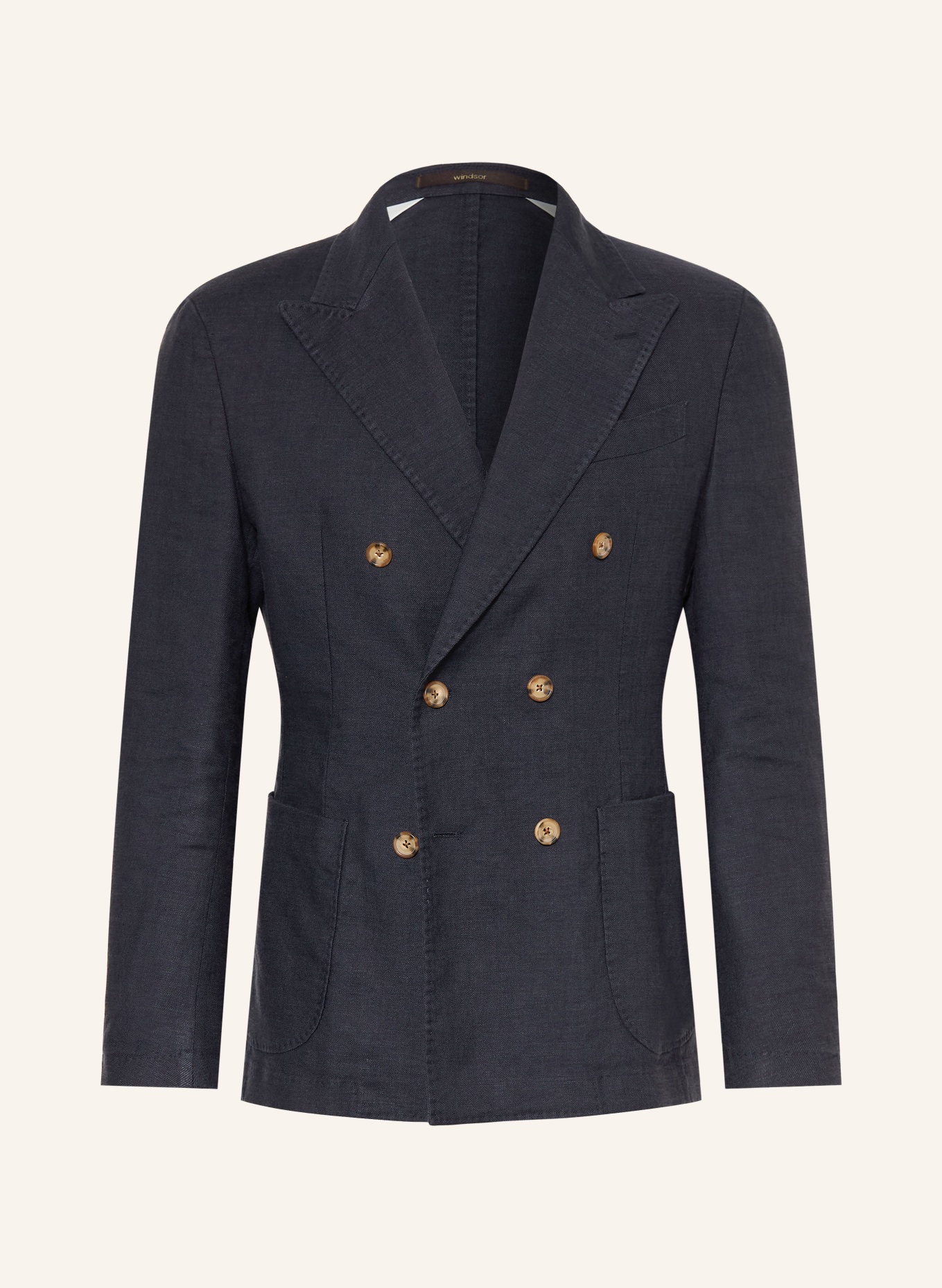 windsor. Anzugsakko SALINO Shaped Fit mit Leinen: 410 Navy 410