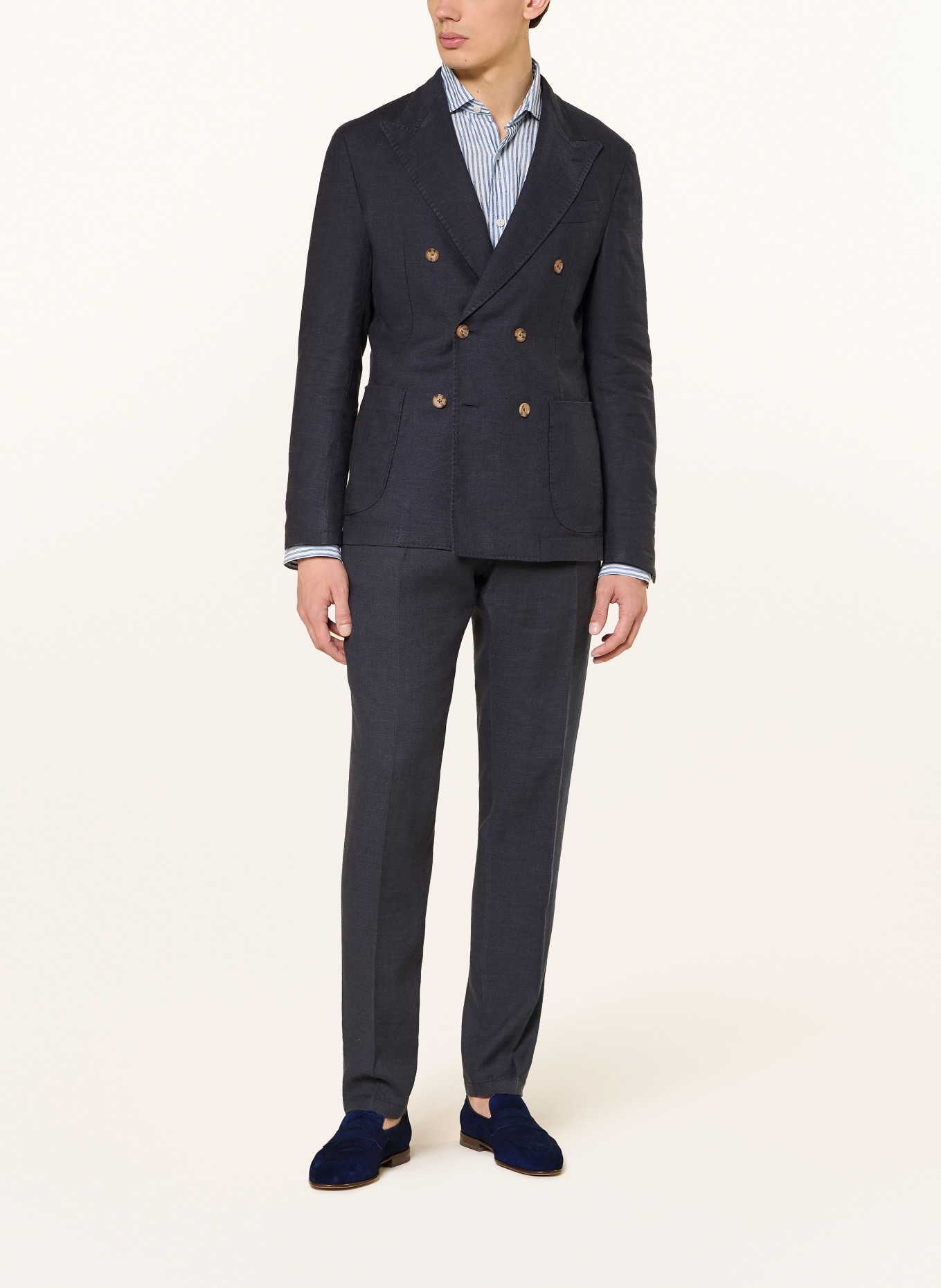 windsor. Anzugsakko SALINO Shaped Fit mit Leinen: 410 Navy 410