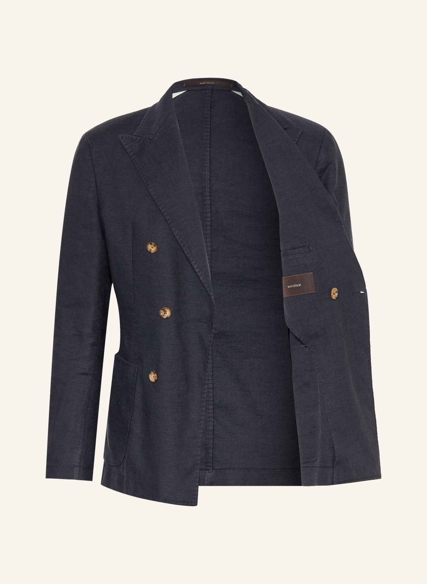 windsor. Anzugsakko SALINO Shaped Fit mit Leinen: 410 Navy 410