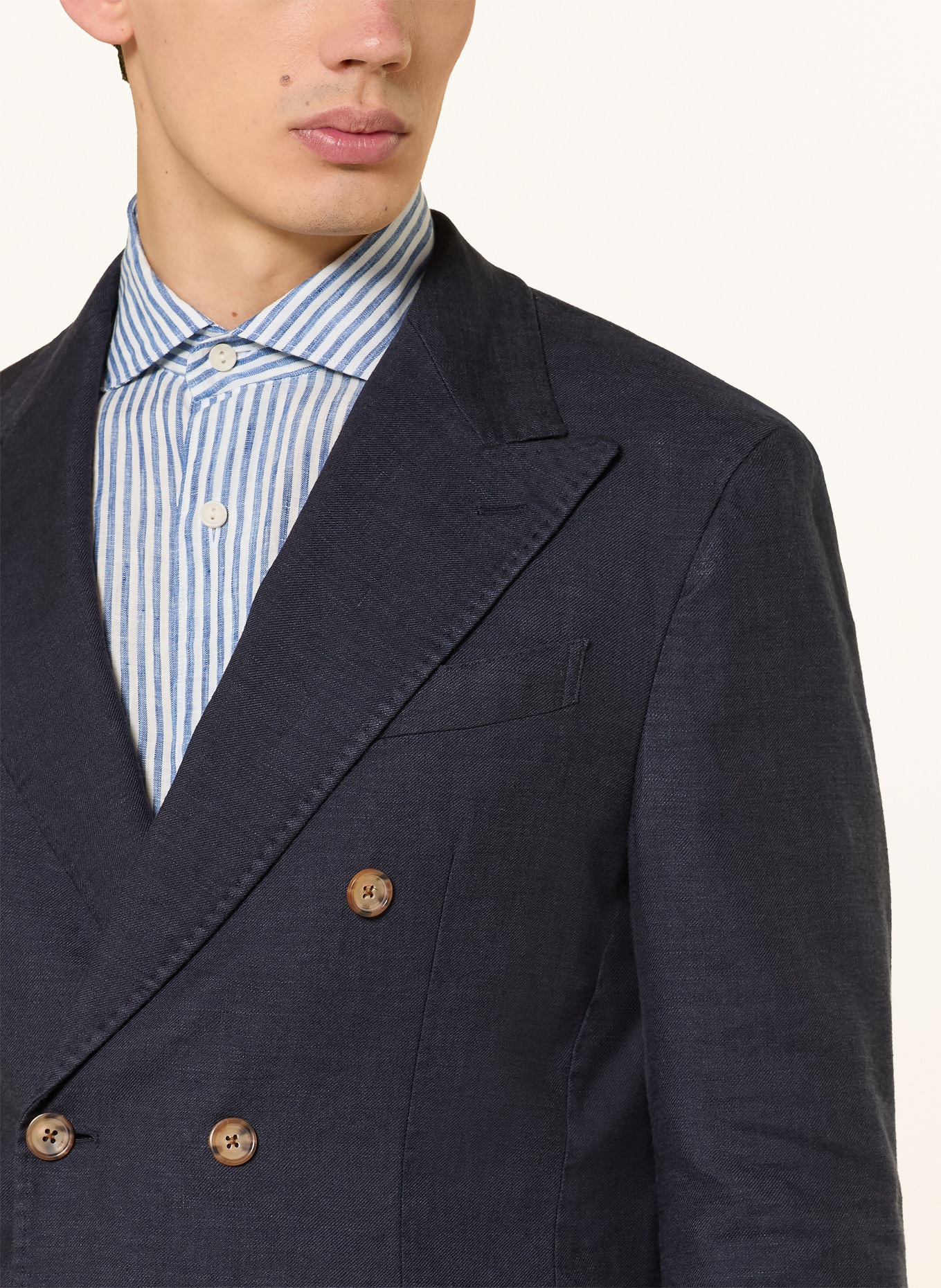 windsor. Anzugsakko SALINO Shaped Fit mit Leinen: 410 Navy 410