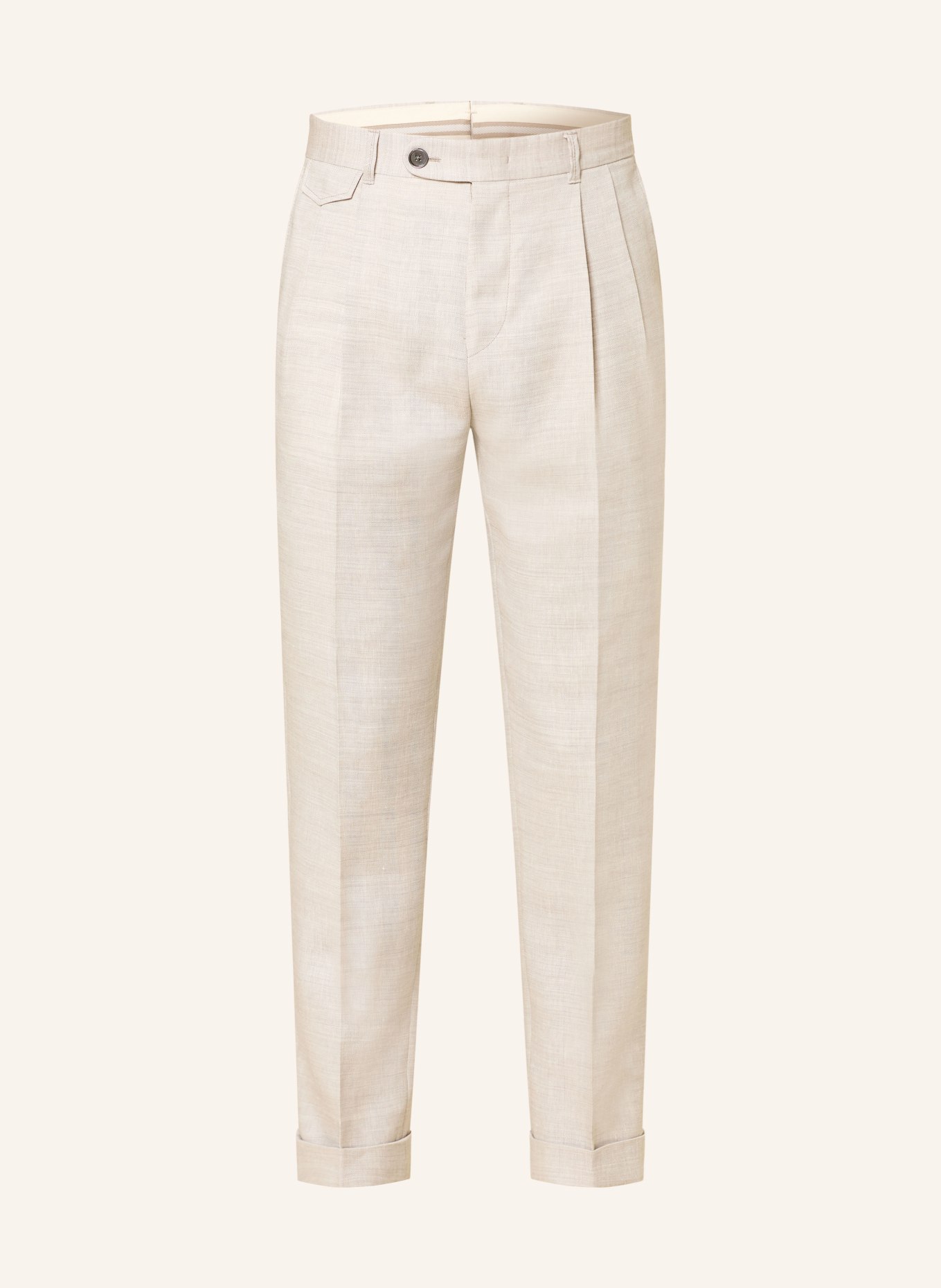 windsor. Pantalon de costume SAPO Slim Fit en lin: 260 Medium Beige 260