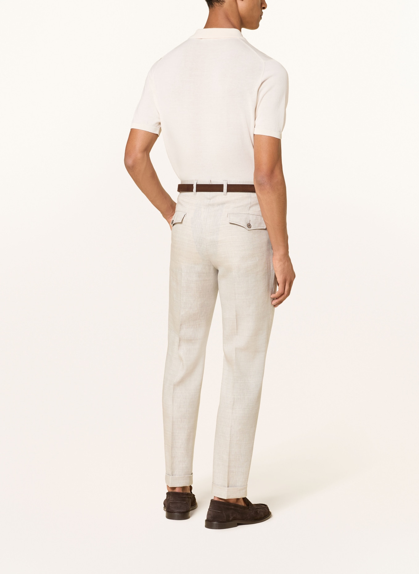 windsor. Pantalon de costume SAPO Slim Fit en lin: 260 Medium Beige 260