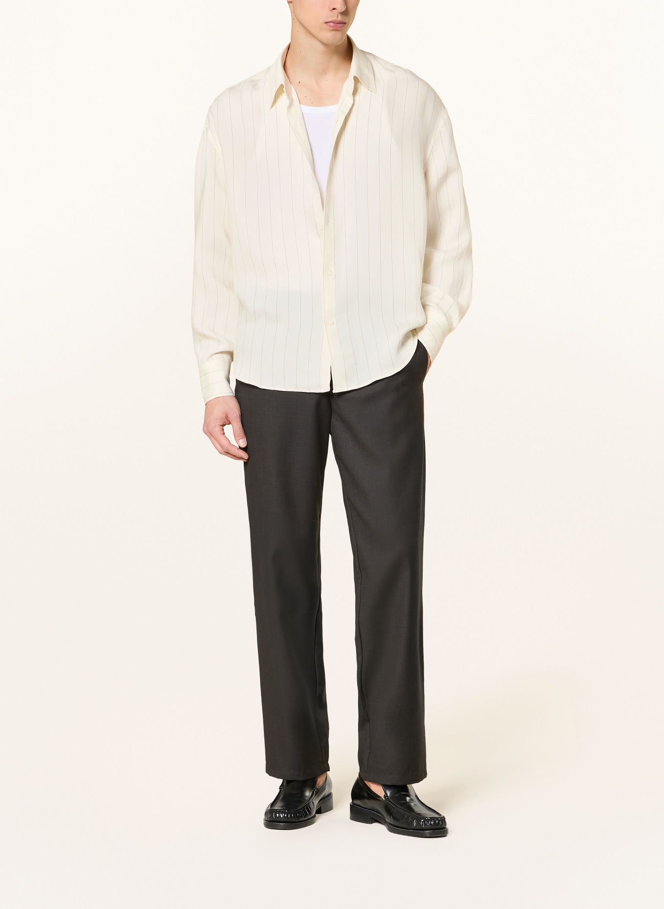 studio seidensticker STUDIO Comfort Fit Shirt: ECRU / BLACK