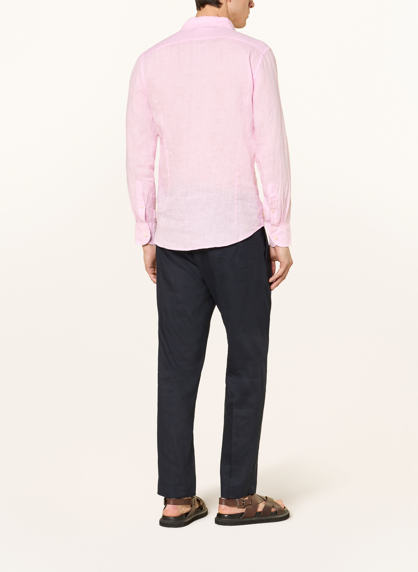 MC2 SAINT BARTH PAMPLONA Comfort Fit linen resort shirt: LIGHT PINK