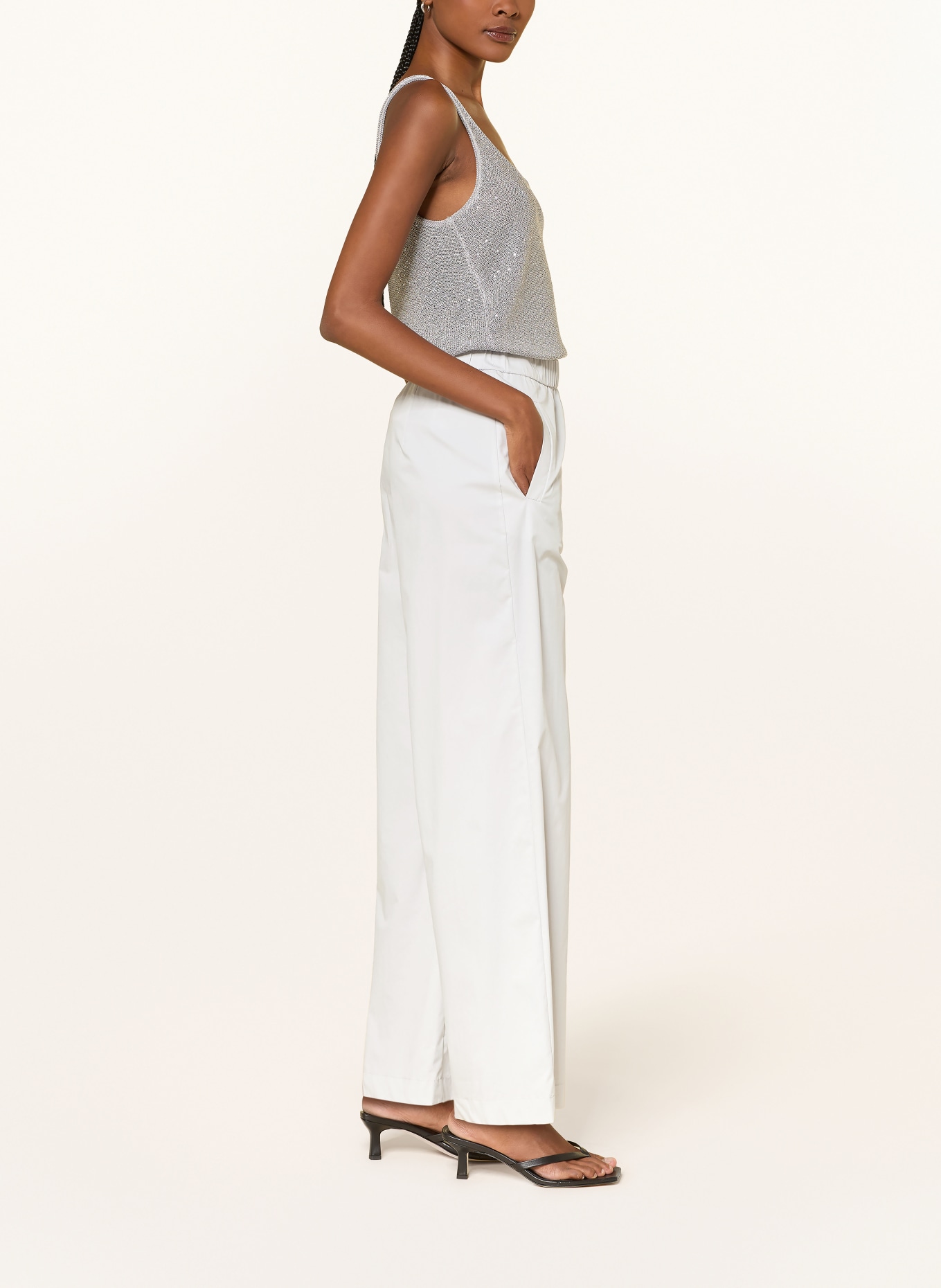 PATRIZIA PEPE Marlene pants: LIGHT GRAY