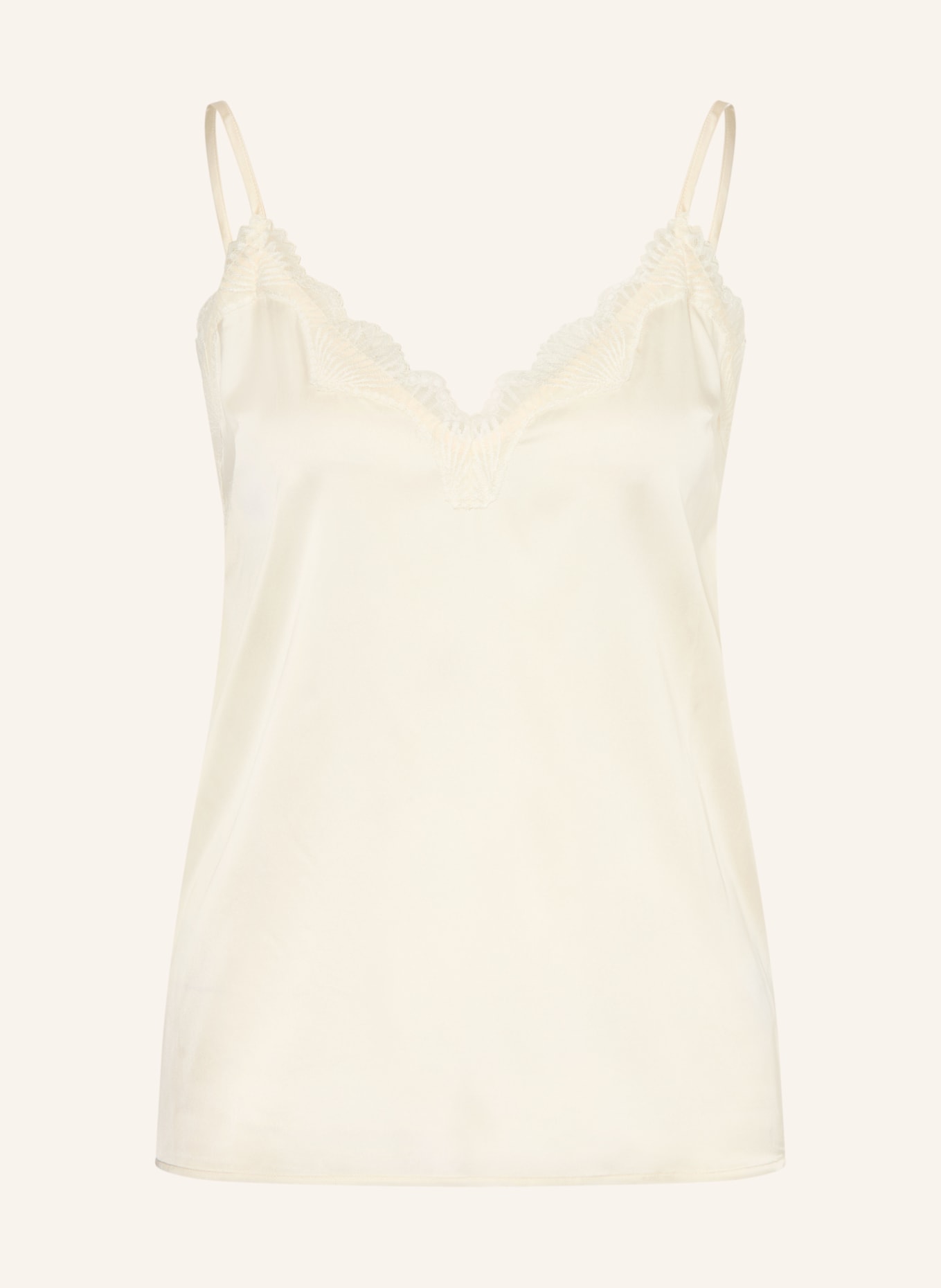 rosemunde PENELOPE satin top with lace: CREAM