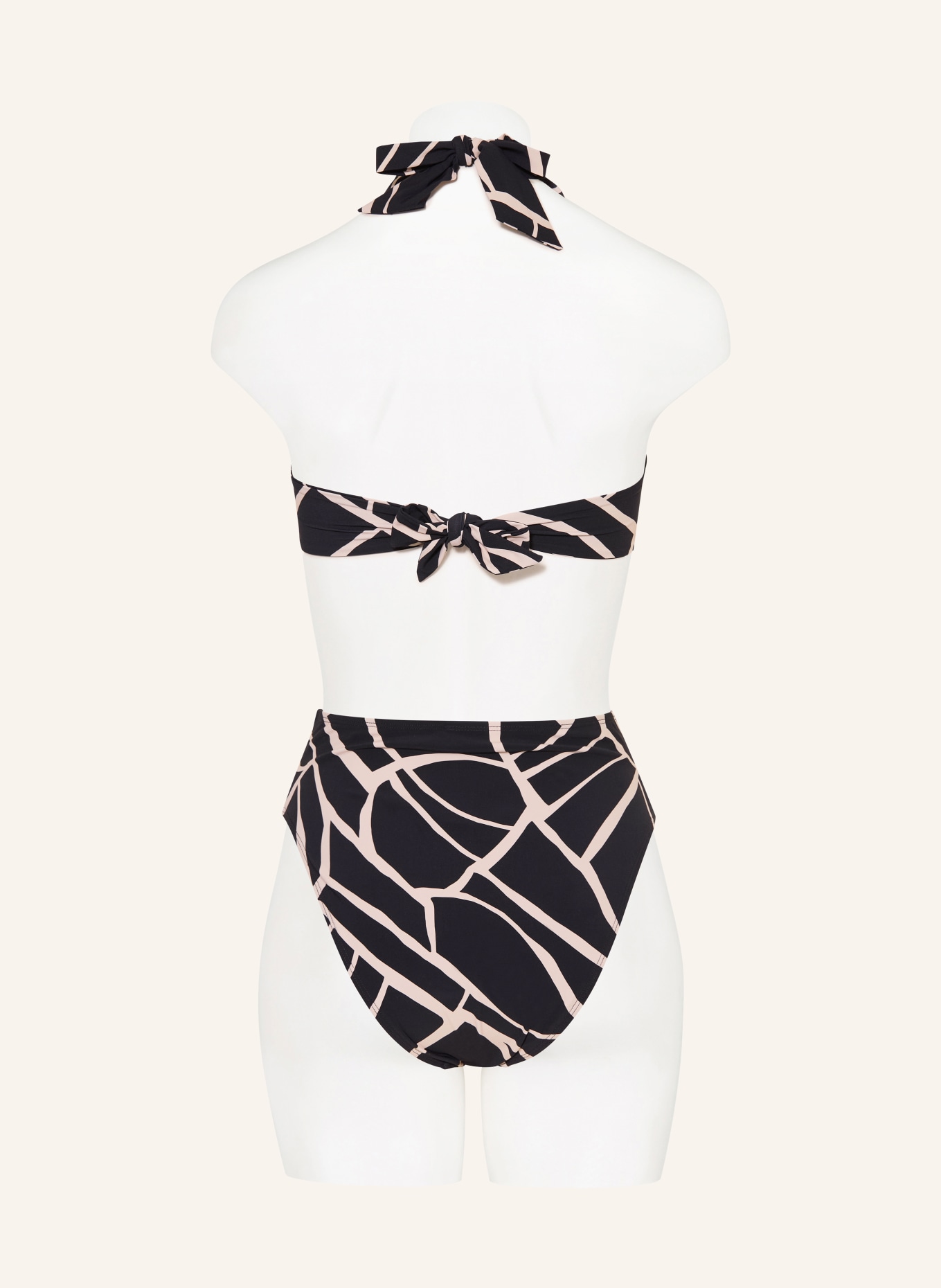 JETS Australia Neckholder-Bikini-Top BONITA: SCHWARZ / CREME