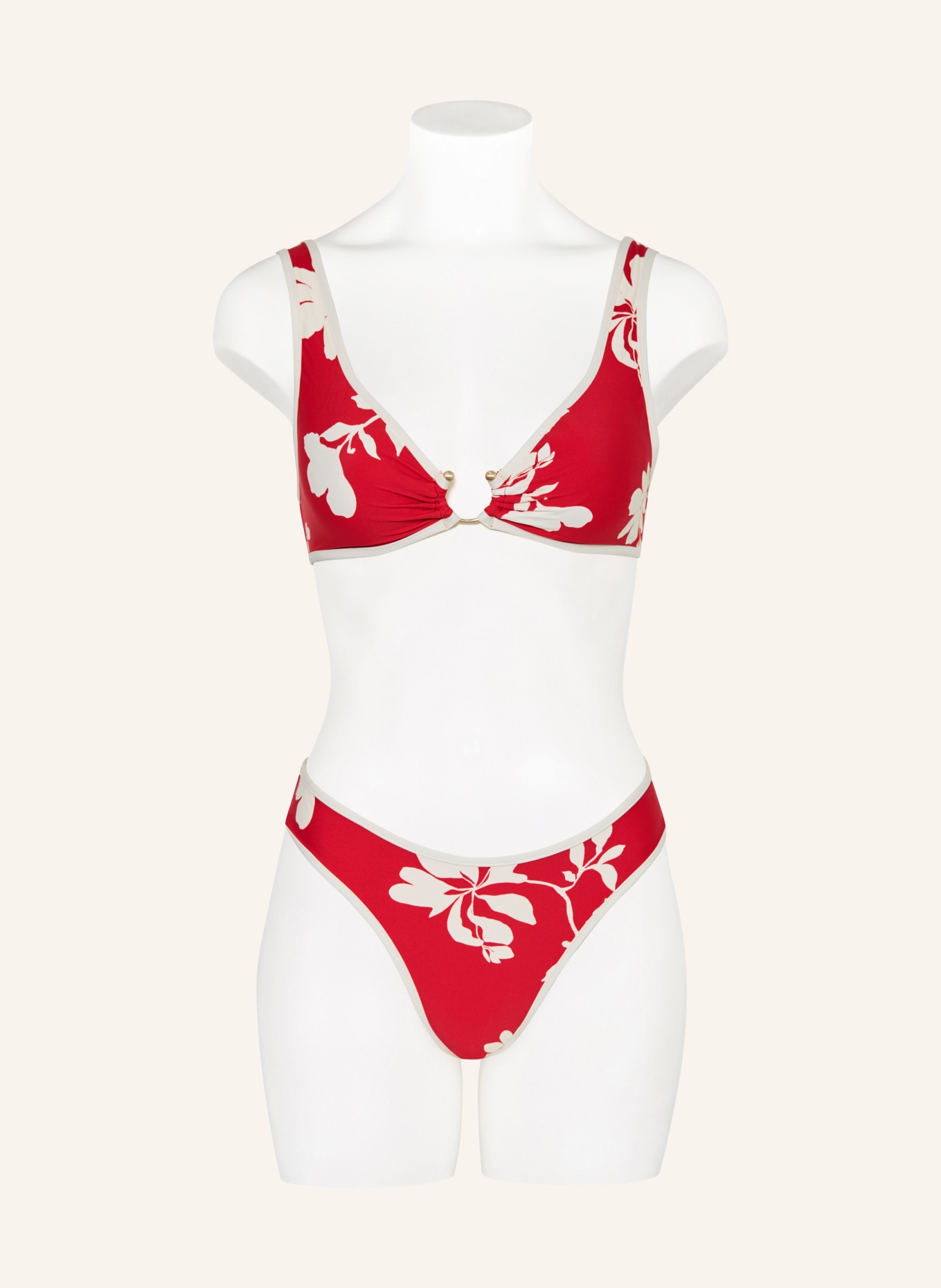 SEAFOLLY Brazilian-bikini-underdel MAYFLOWER: RØD / CREME