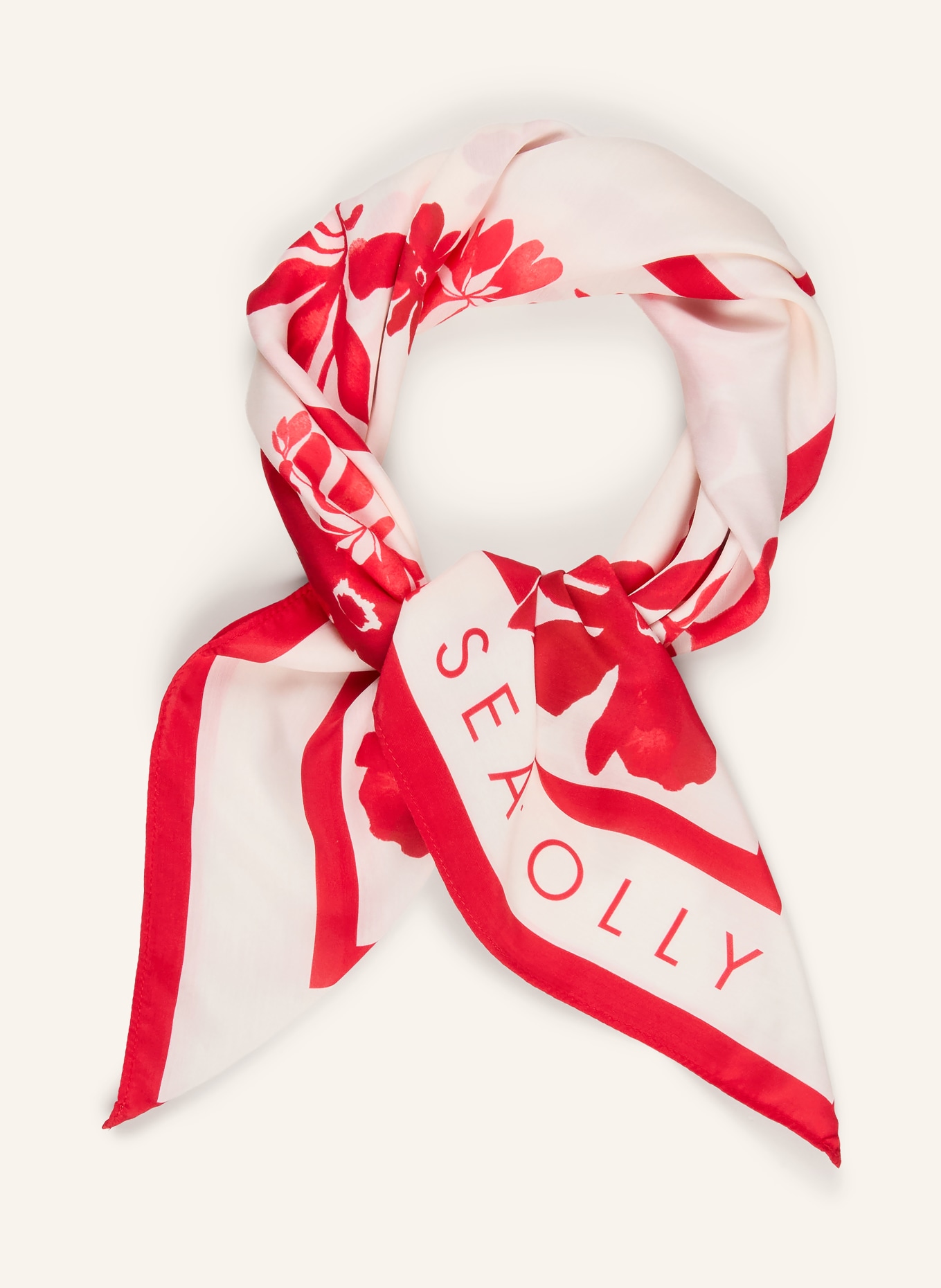 SEAFOLLY Šátek MAYFLOWER s hedvábím: ČERVENÁ / KRÉMOVÁ