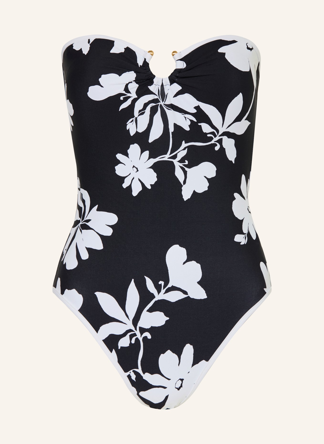 SEAFOLLY Bandeau-badedragt MAYFLOWER: SORT / HVID
