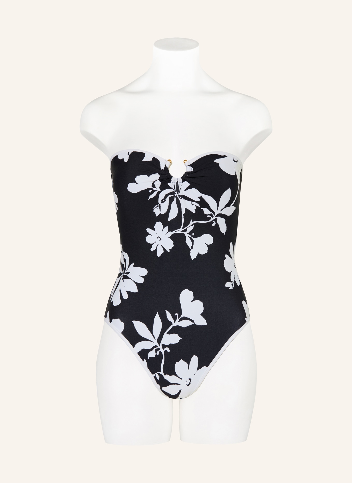 SEAFOLLY Bandeau-badedragt MAYFLOWER: SORT / HVID