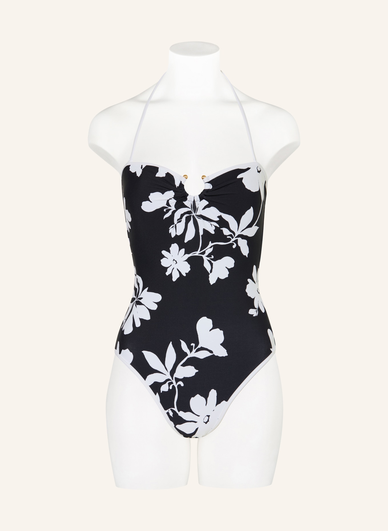 SEAFOLLY Bandeau-badedragt MAYFLOWER: SORT / HVID