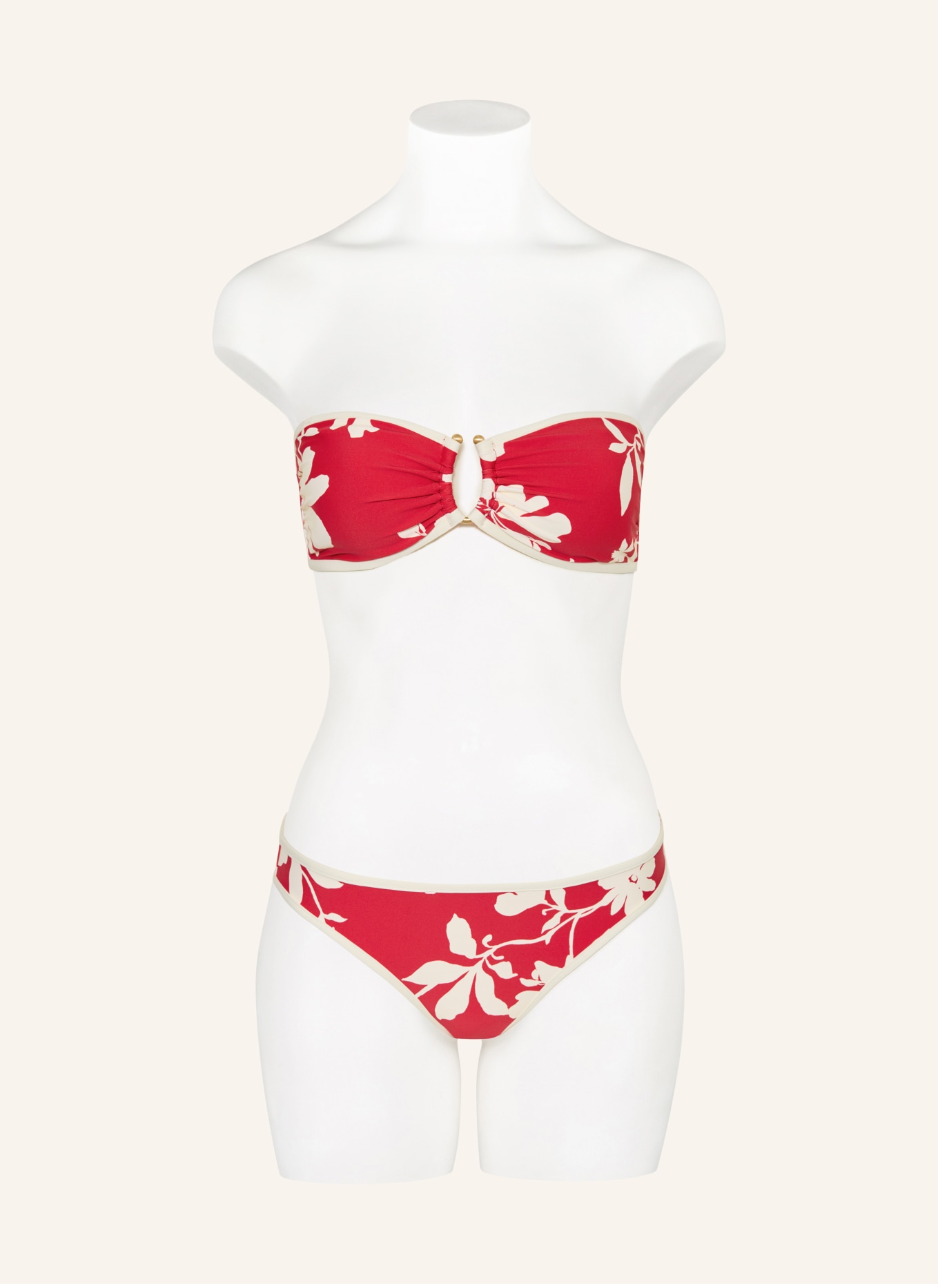 SEAFOLLY Bandeau-Bikini-Top MAYFLOWER: ROT / CREME
