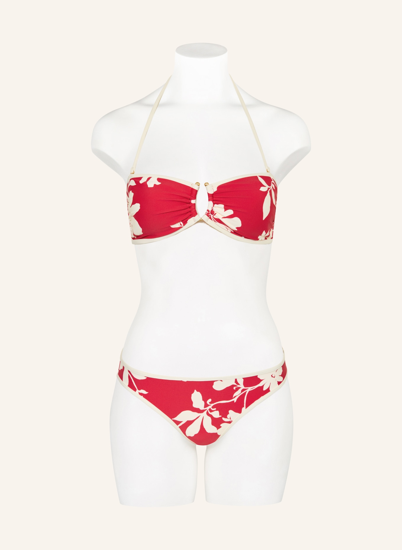 SEAFOLLY Bandeau-Bikini-Top MAYFLOWER: ROT / CREME