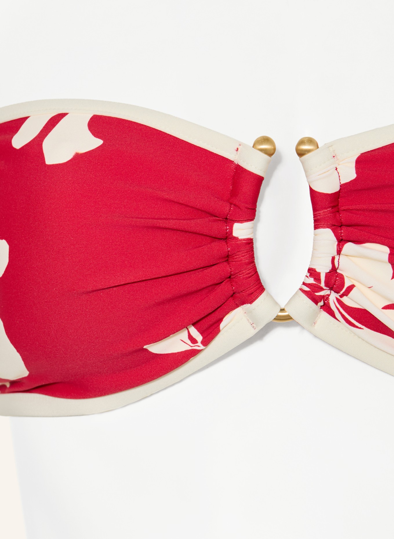 SEAFOLLY Bandeau-Bikini-Top MAYFLOWER: ROT / CREME
