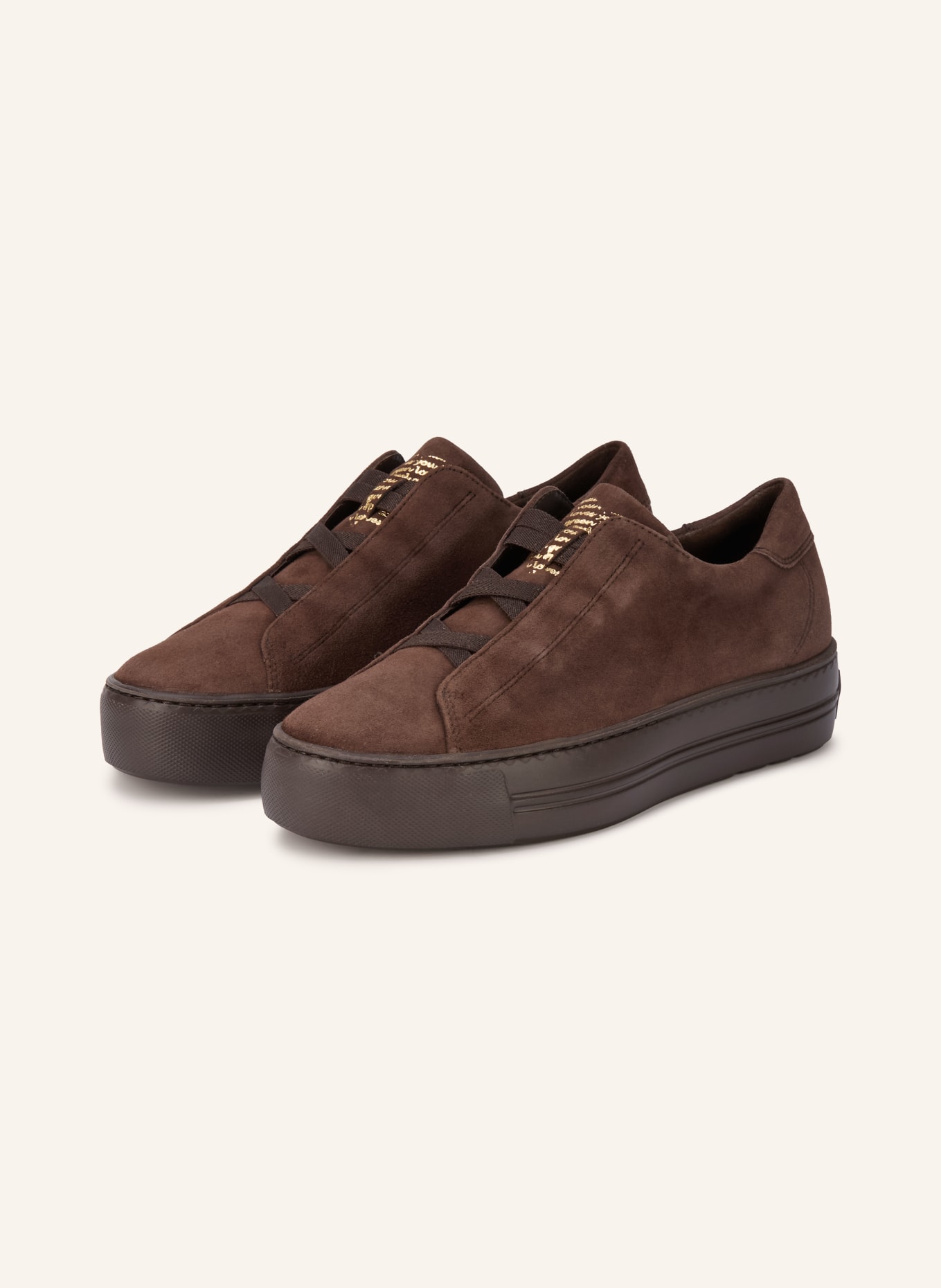 paul green sneaker: DARK BROWN / GOLD