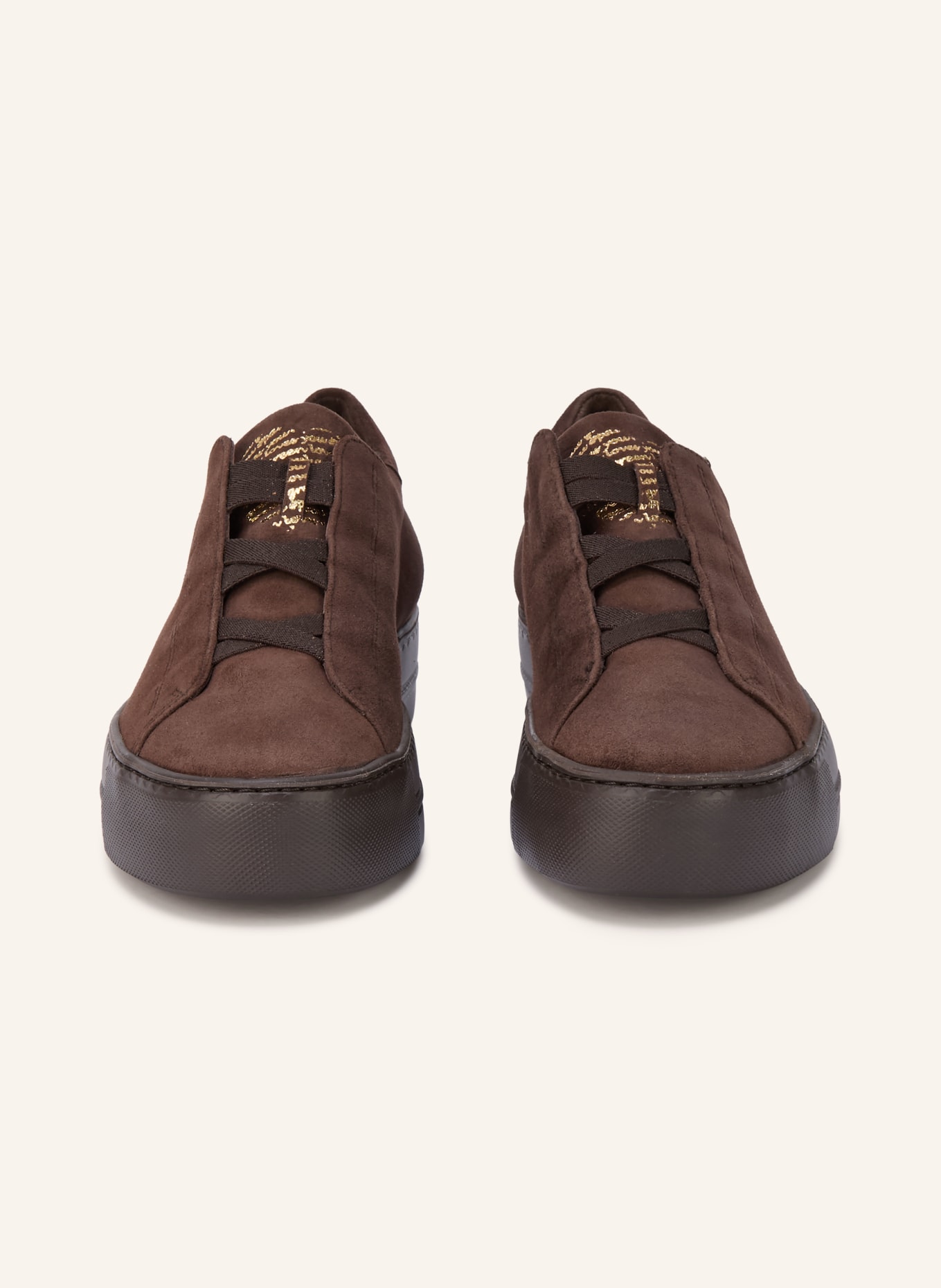 paul green sneaker: DARK BROWN / GOLD