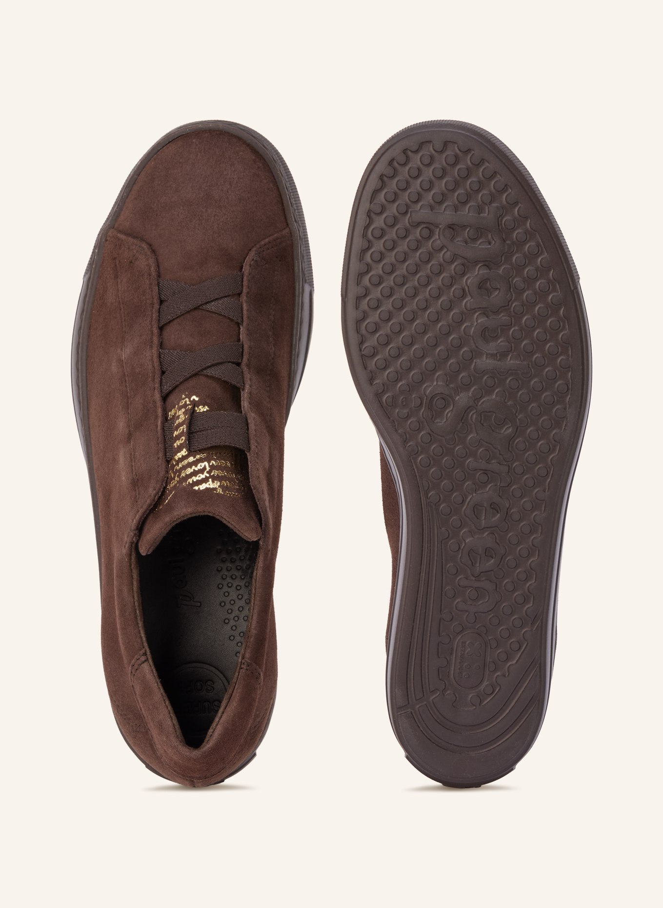 paul green sneaker: DARK BROWN / GOLD