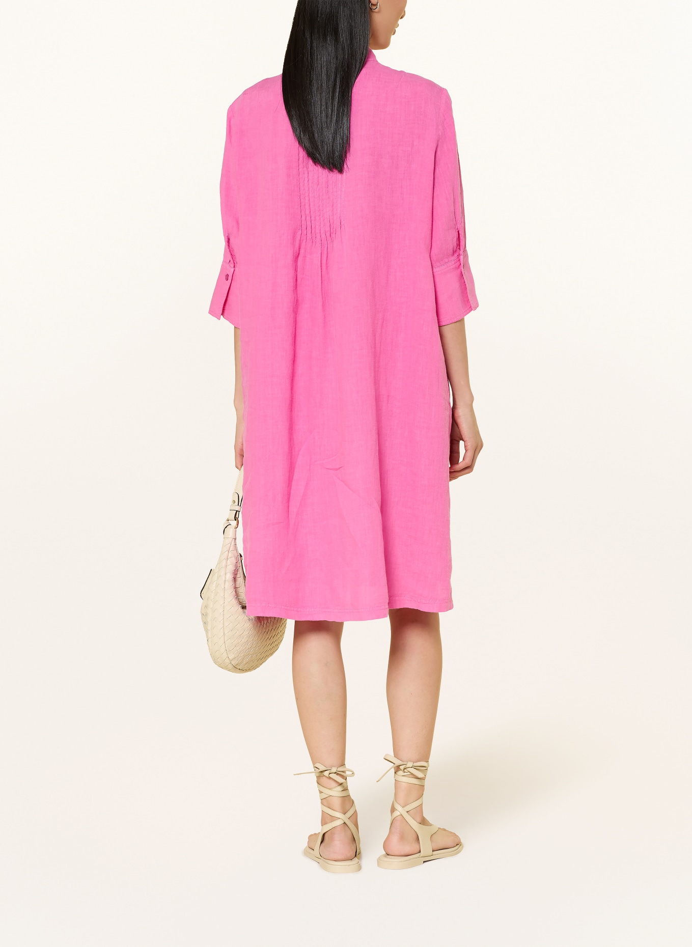 MARC AUREL Leinenkleid mit 3/4-Arm: PINK