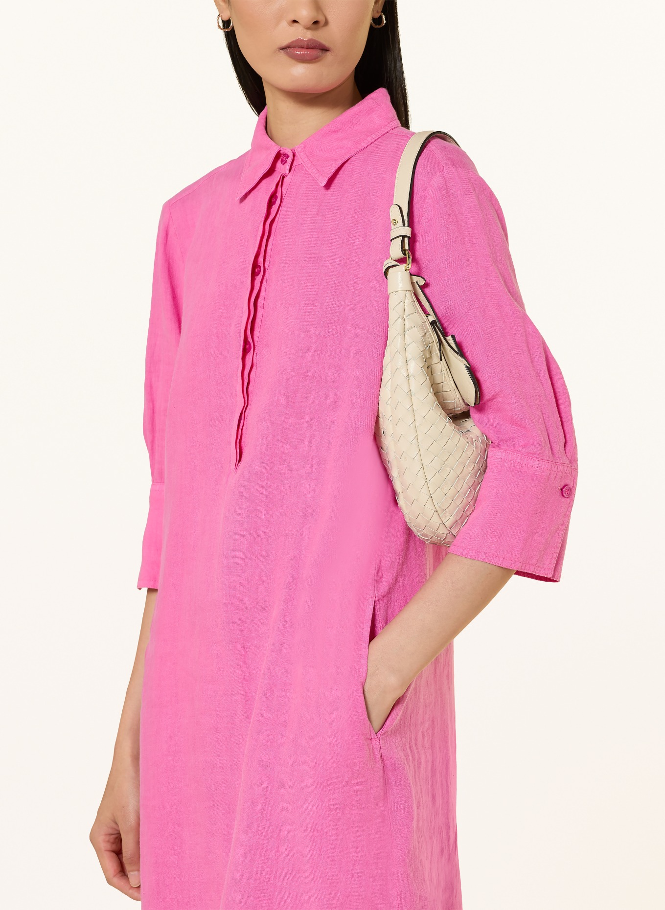 MARC AUREL Leinenkleid mit 3/4-Arm: PINK