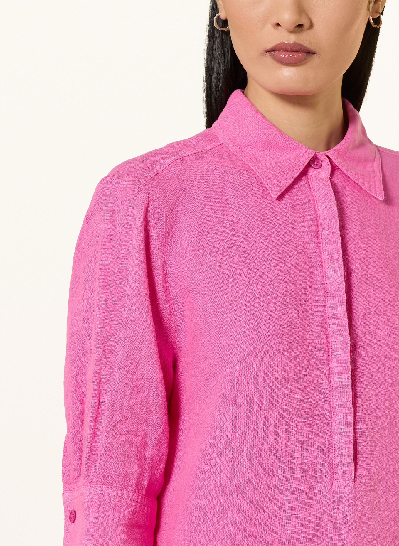 MARC AUREL Leinenkleid mit 3/4-Arm: PINK
