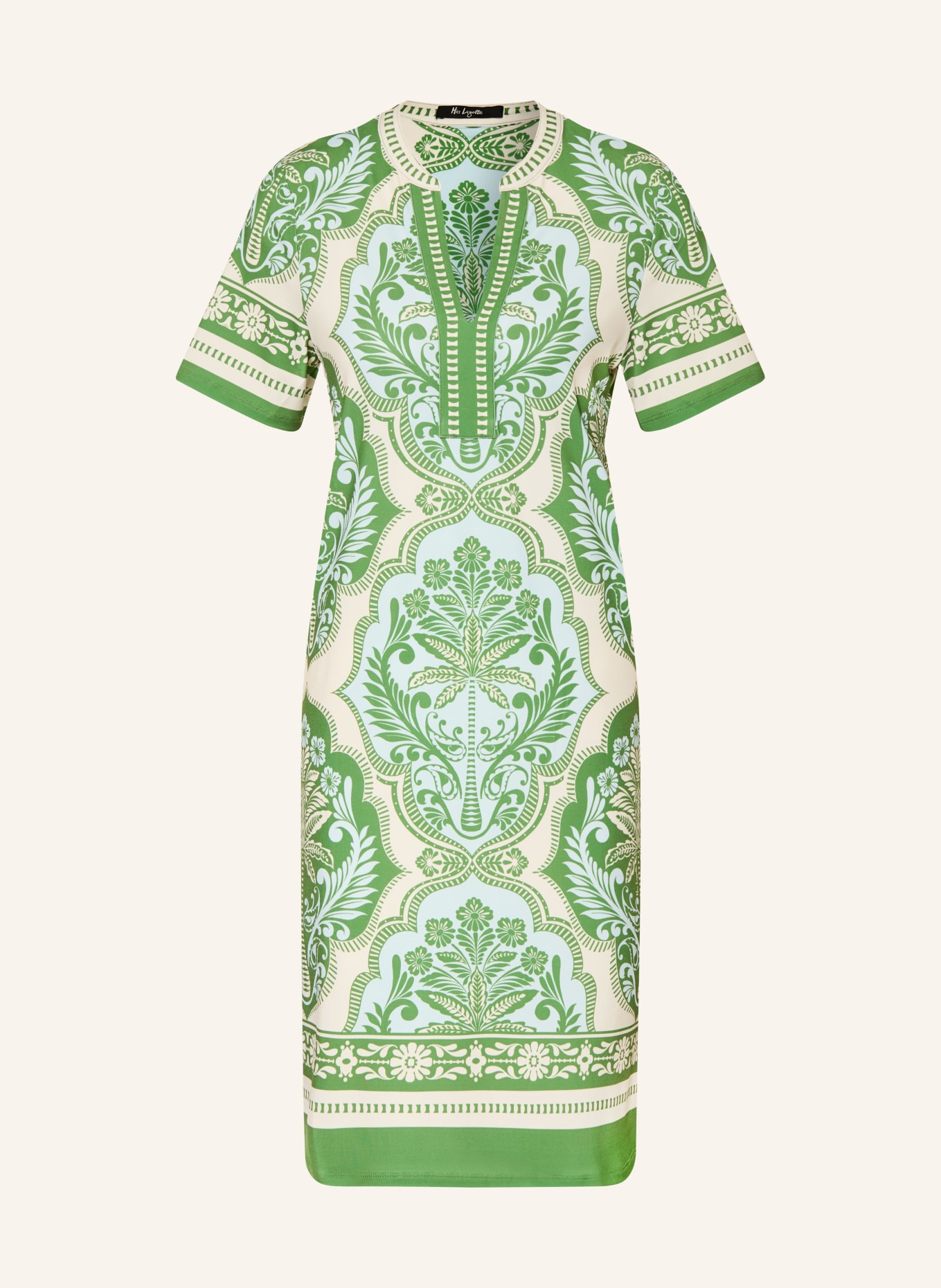 Miss Lagotte dress: CREAM / GREEN / LIGHT BLUE
