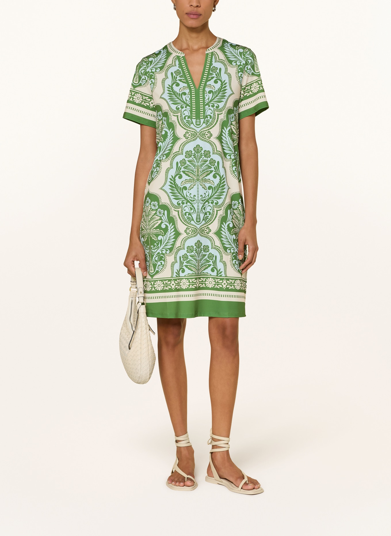Miss Lagotte dress: CREAM / GREEN / LIGHT BLUE