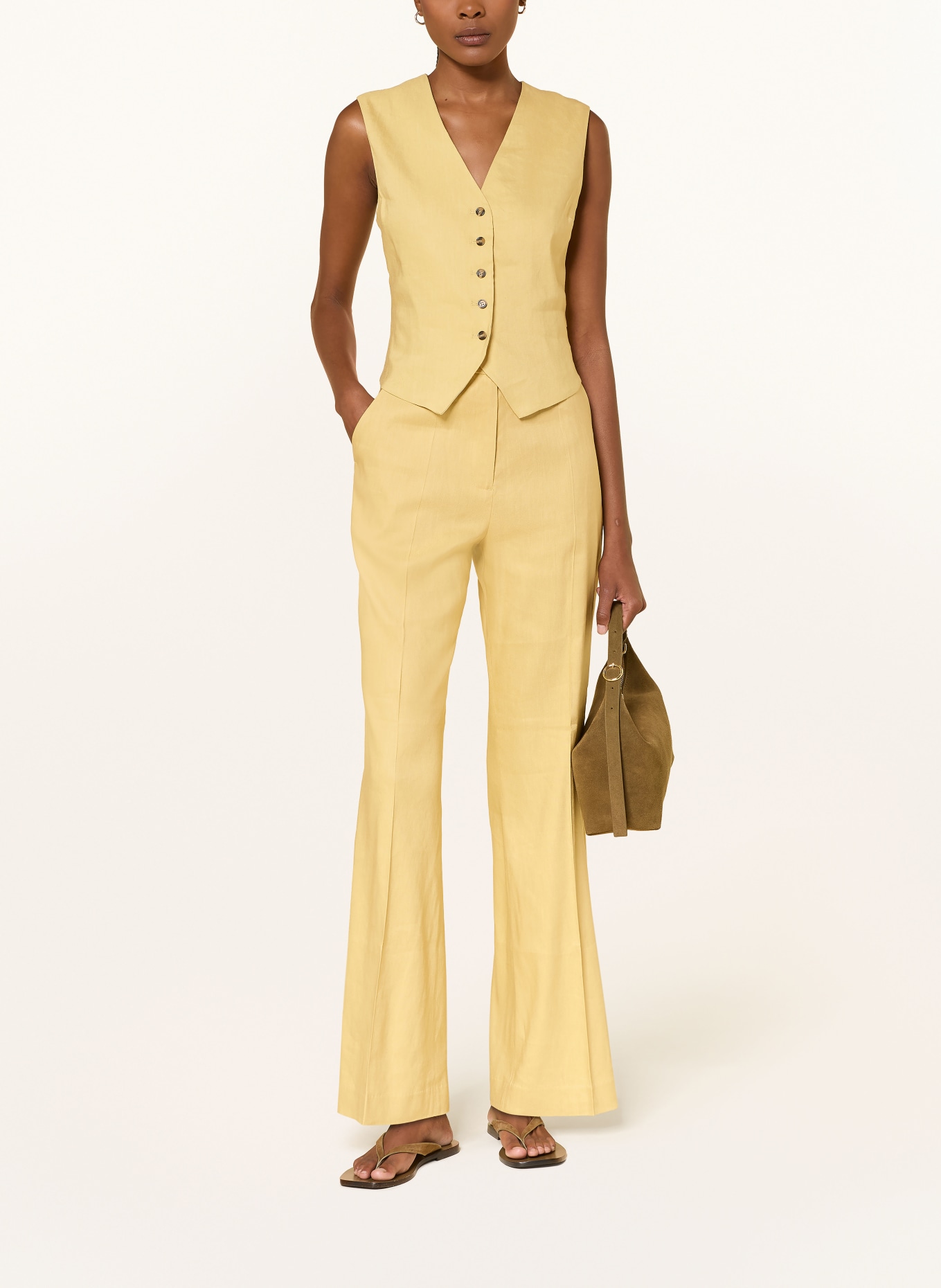 LADNERI LYDIE Linen Pants: LIGHT YELLOW