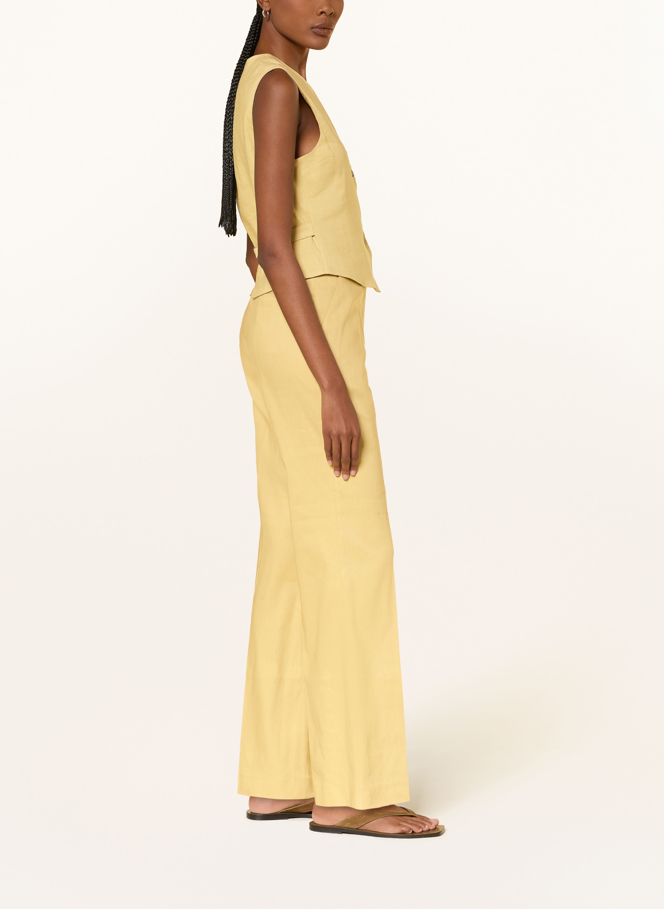 LADNERI LYDIE Linen Pants: LIGHT YELLOW