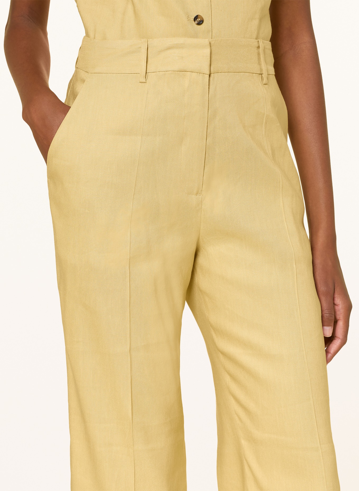 LADNERI LYDIE Linen Pants: LIGHT YELLOW
