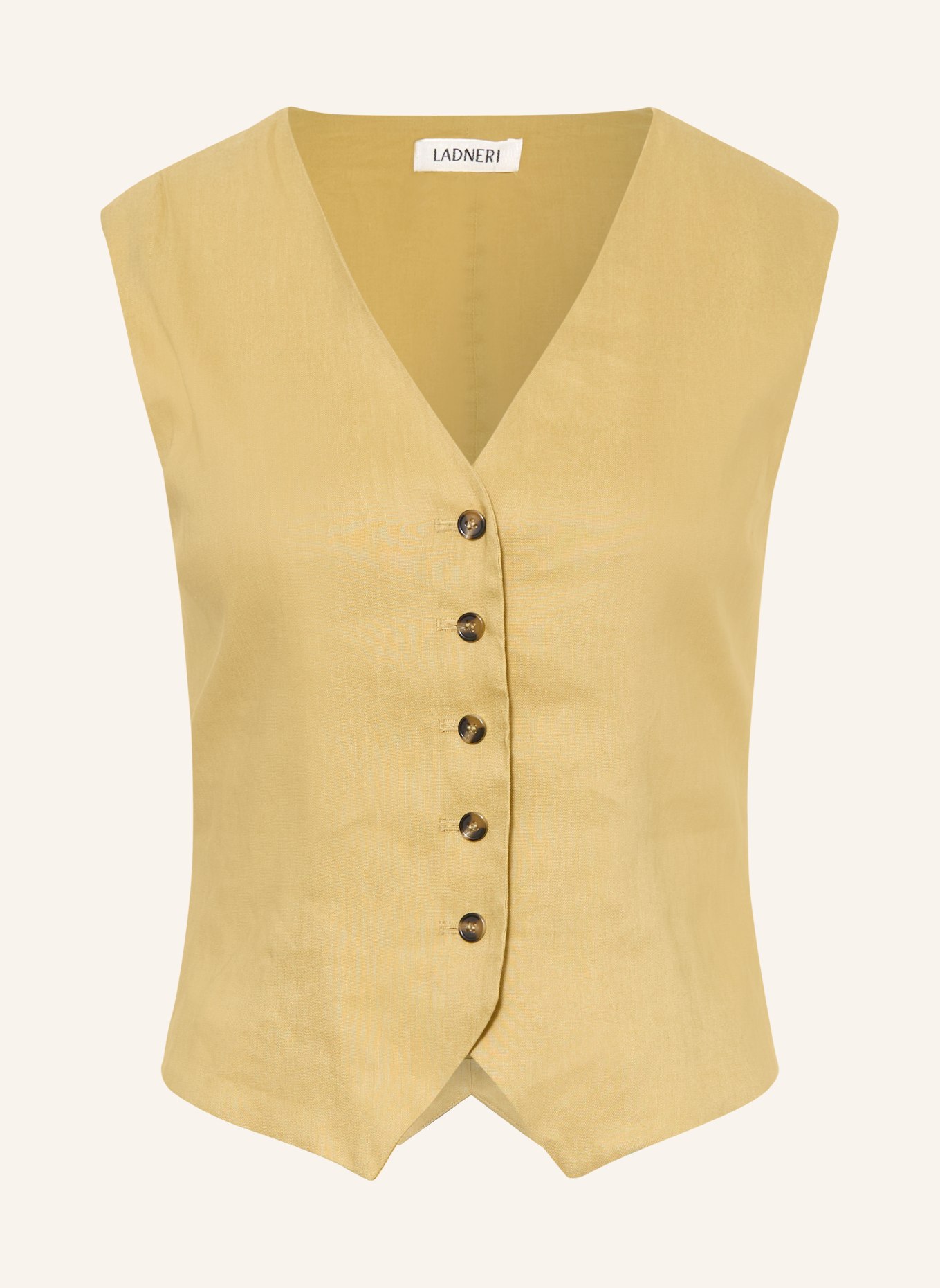 LADNERI HELENA linen blazer vest: LIGHT GREEN