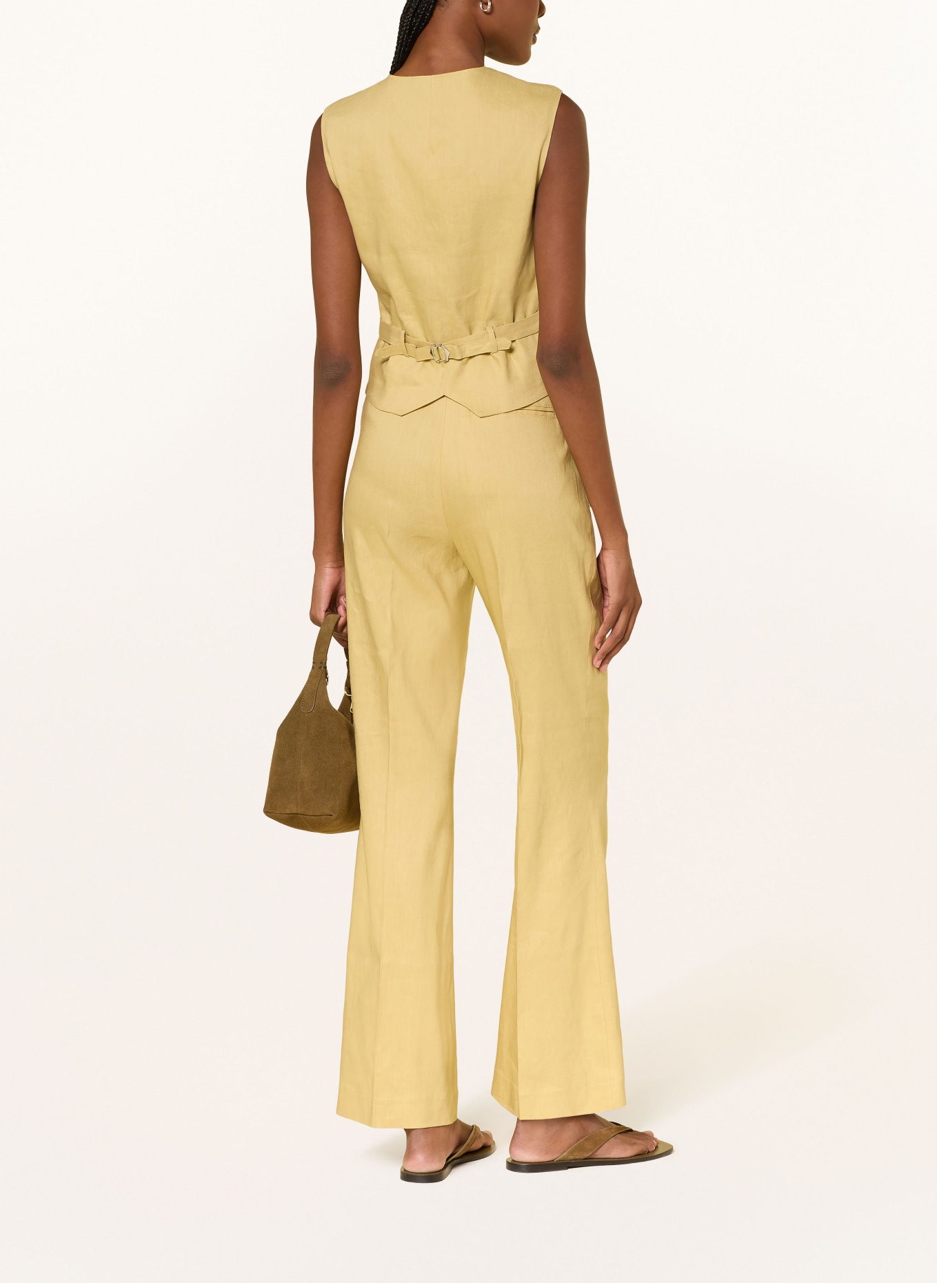 LADNERI HELENA linen blazer vest: LIGHT GREEN