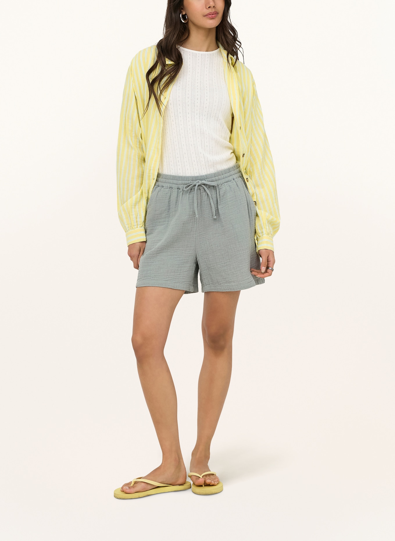 ONLY Overhemdblouse: GEEL / LICHTGROEN / WIT
