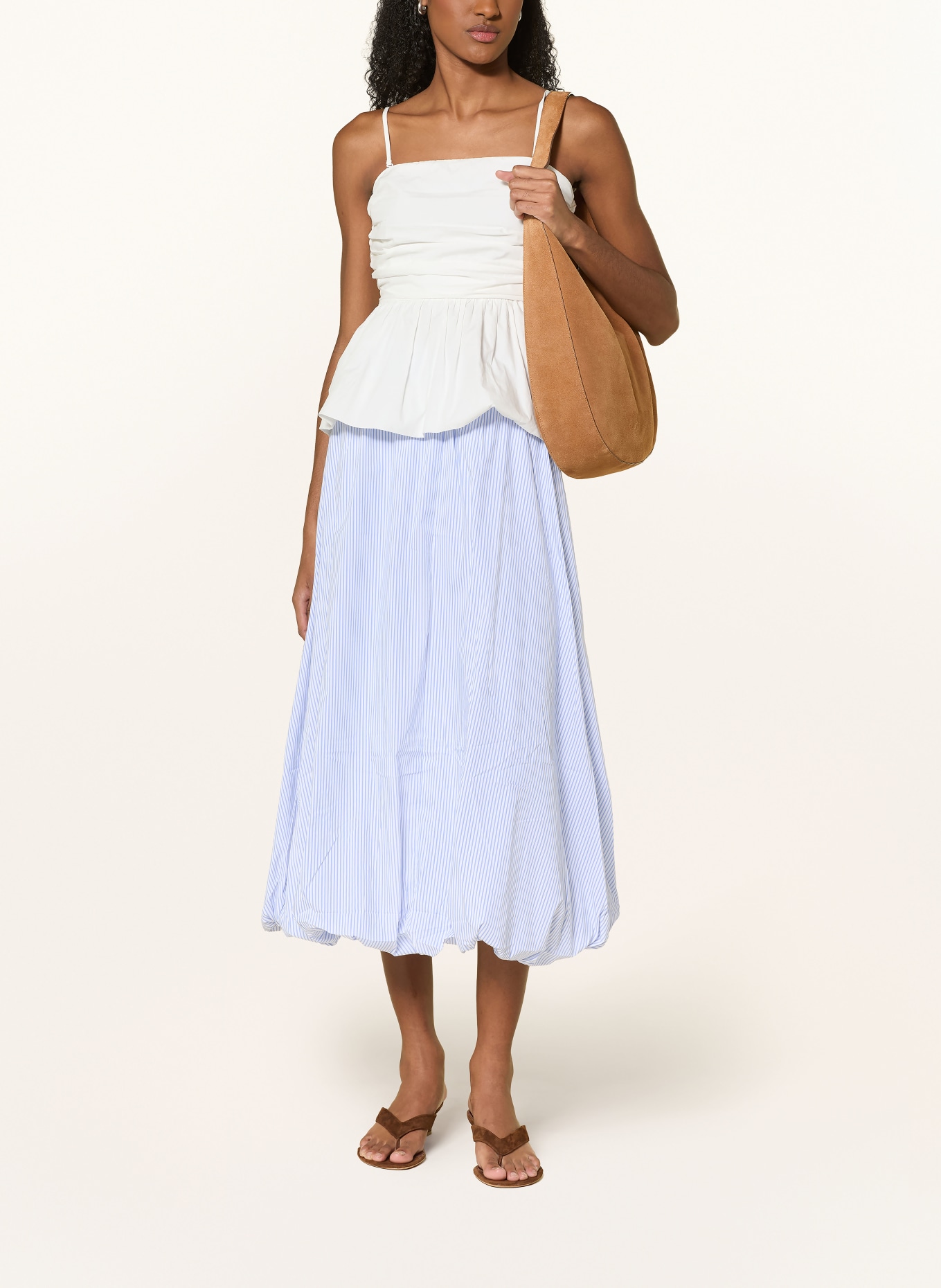 ONLY Skirt: WHITE / LIGHT BLUE