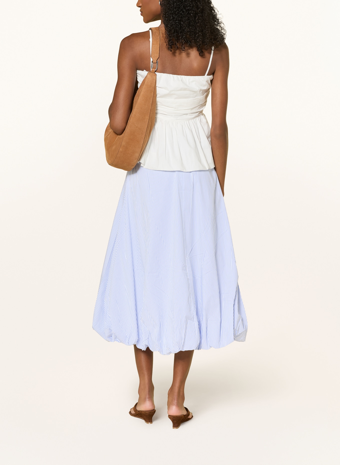 ONLY Skirt: WHITE / LIGHT BLUE