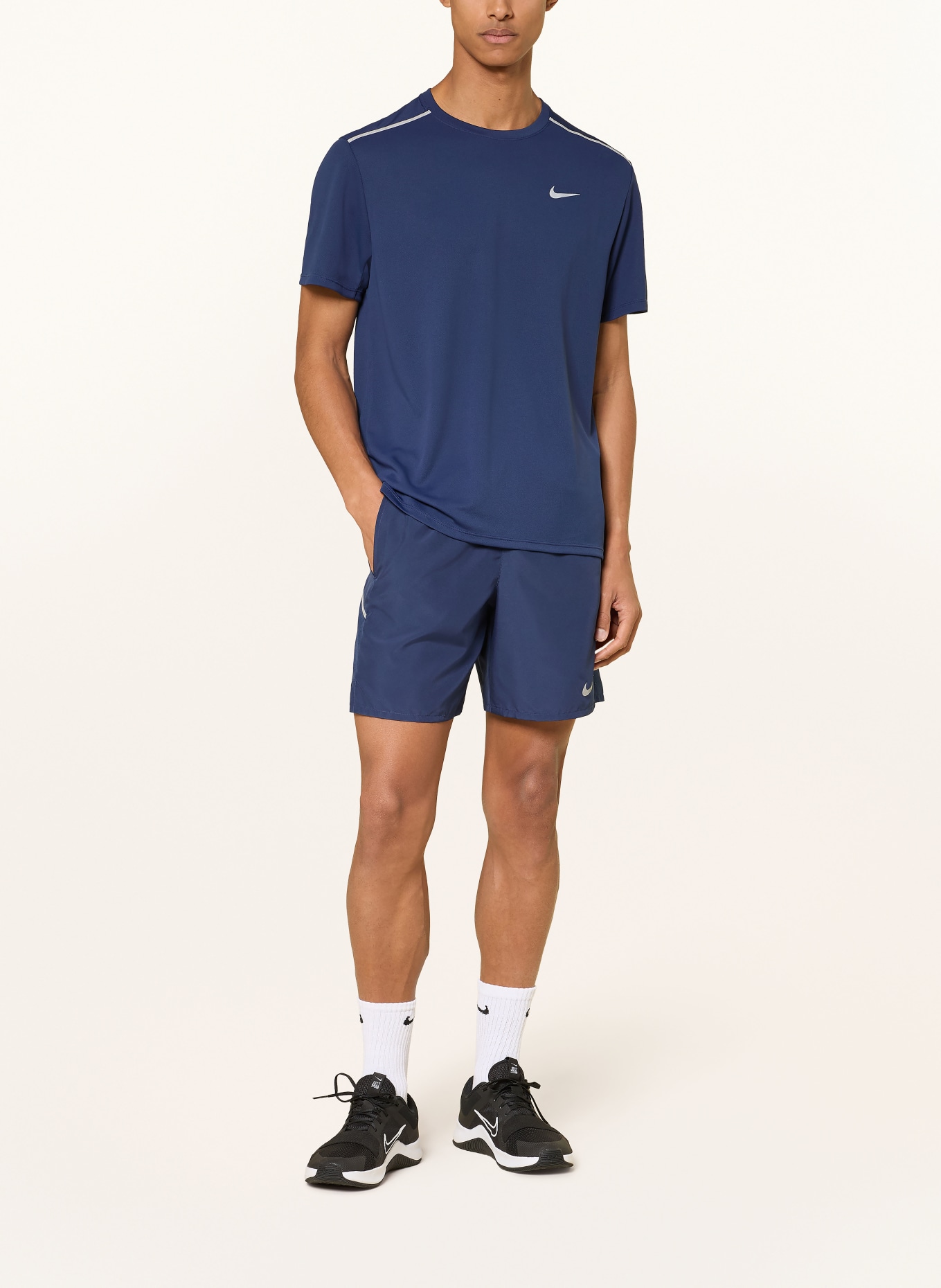 Nike 2-in-1 hardloopbroek MILER: DONKERBLAUW