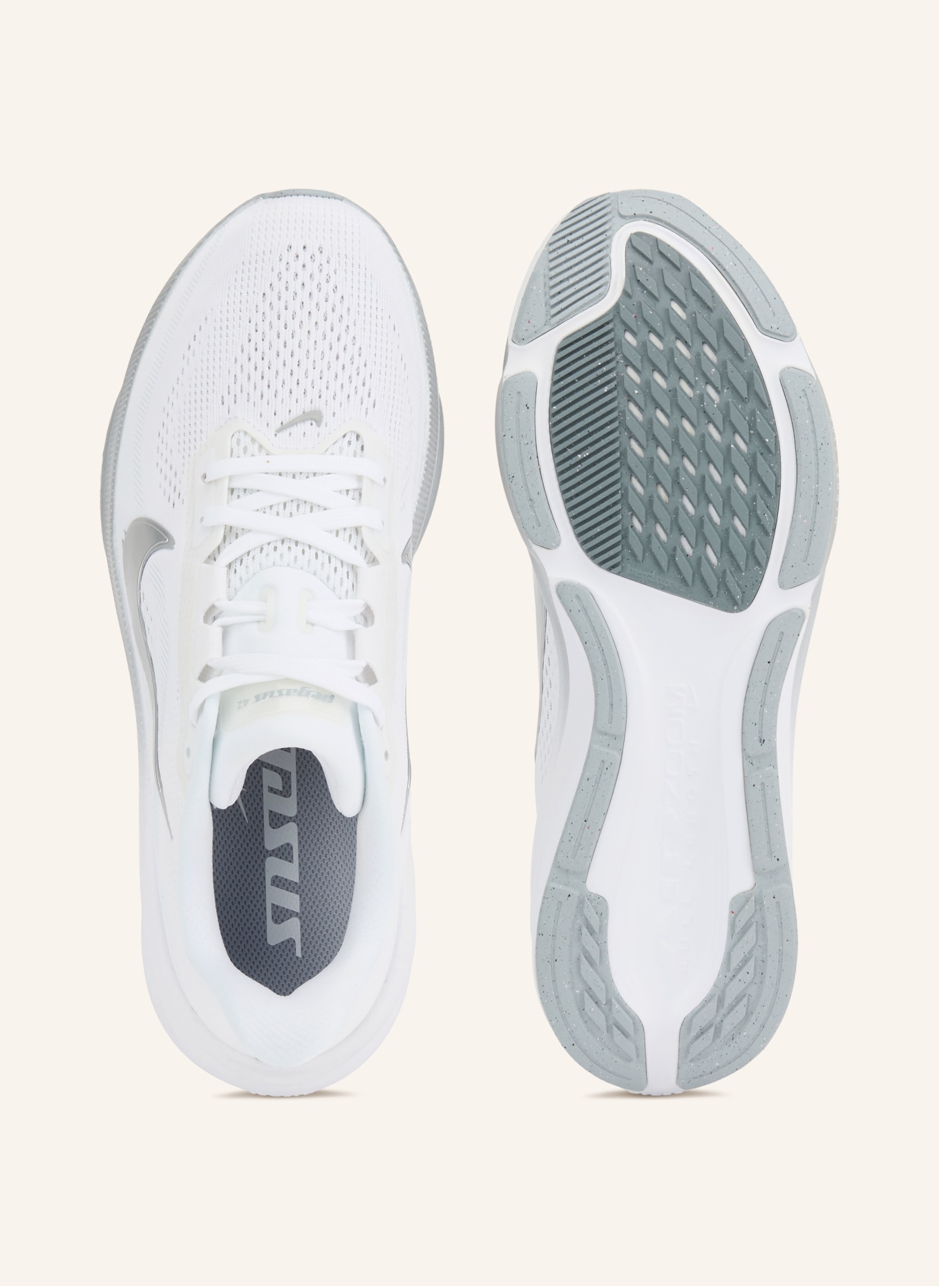 Nike Laufschuhe AIR ZOOM PEGASUS 42: WEISS / HELLGRAU