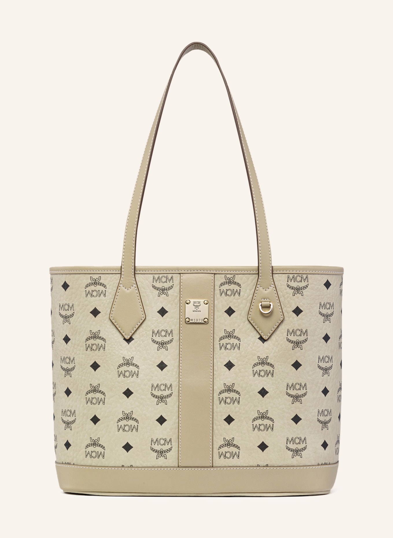 MCM Shopper LIZ SMALL: HELLBRAUN / GOLD / SCHWARZ