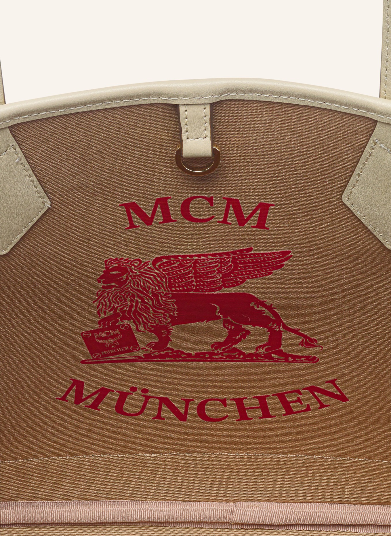 MCM Shopper LIZ SMALL: HELLBRAUN / GOLD / SCHWARZ