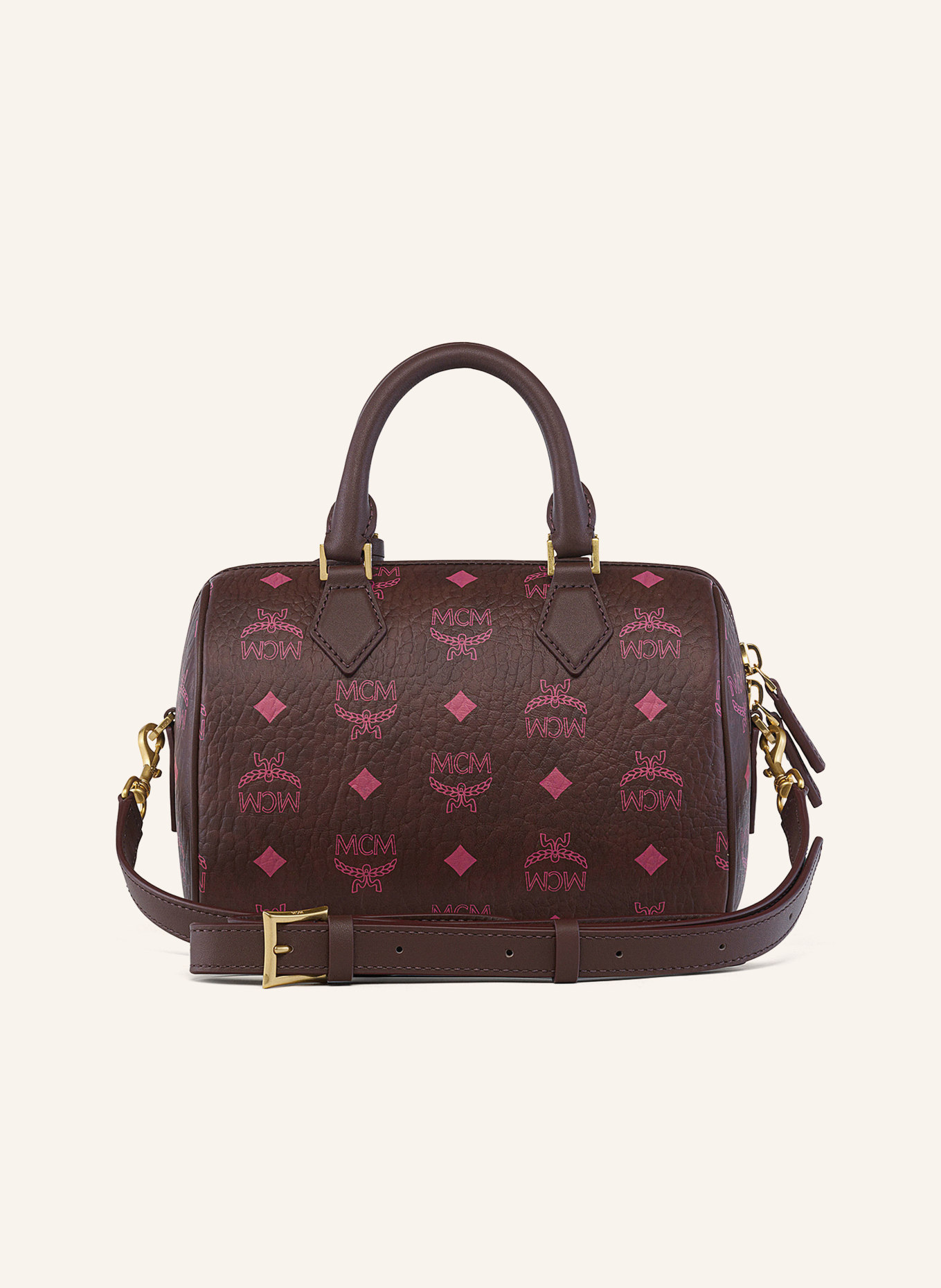 MCM Handtasche ELLA BOSTON VISETOS: BRAUN / GOLD / PINK