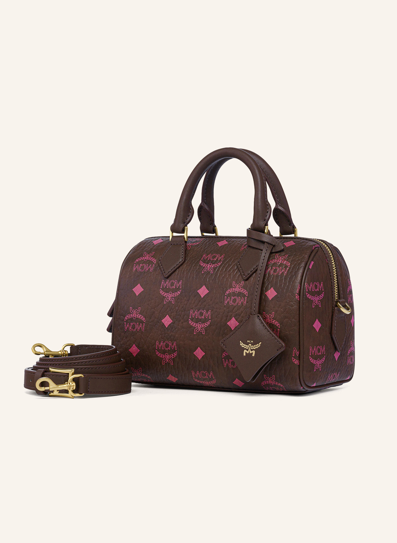 MCM Handtasche ELLA BOSTON VISETOS: BRAUN / GOLD / PINK